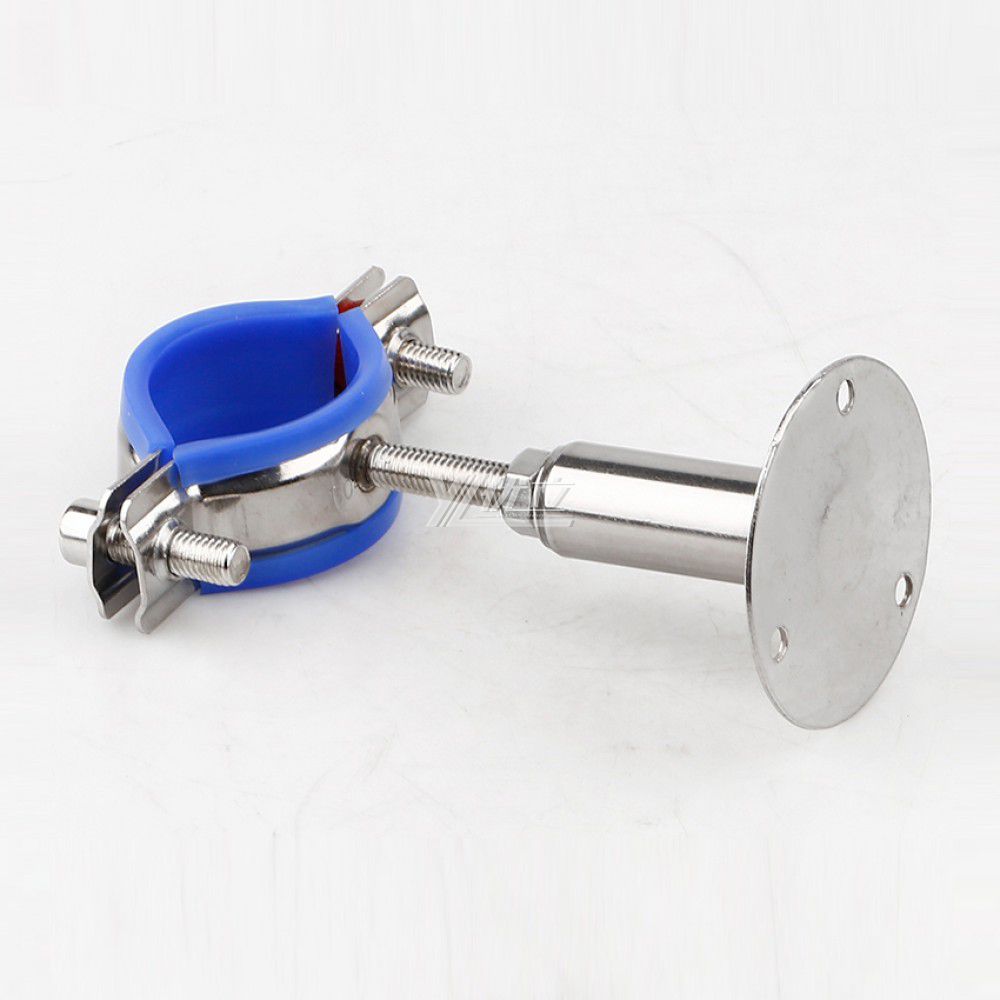 YOULI Sanitary Pipe Fittings Tube Hex Pipe Holder Stainless Steel 304 Regulate With Bracket Handle Welded Round Pipe Holder
