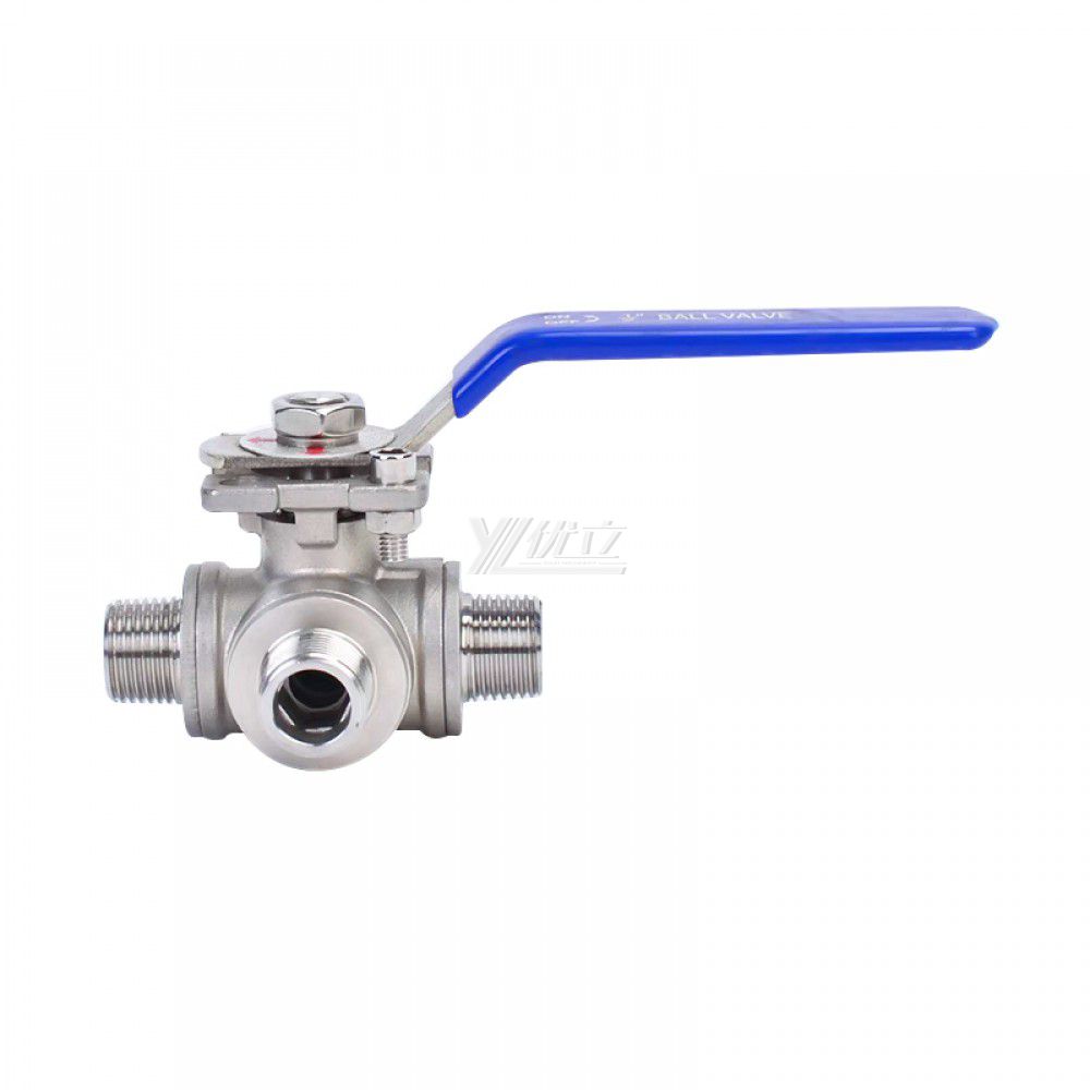 YOULI High Temperature ISO 5211 NPT BSP PN16 1000WOG Stainless Steel 304 316 L-port 3 Way Male Threaded Ball Valve