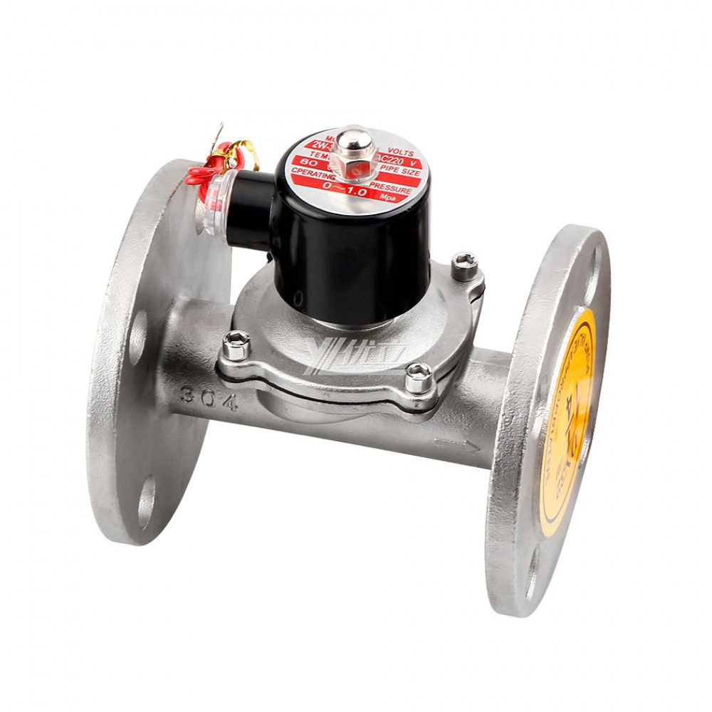 YOULI 2W Stainless Steel 304 316 WCB Two Way AC220V DC24V Normal Close Water Straight Flanged Solenoid Valve