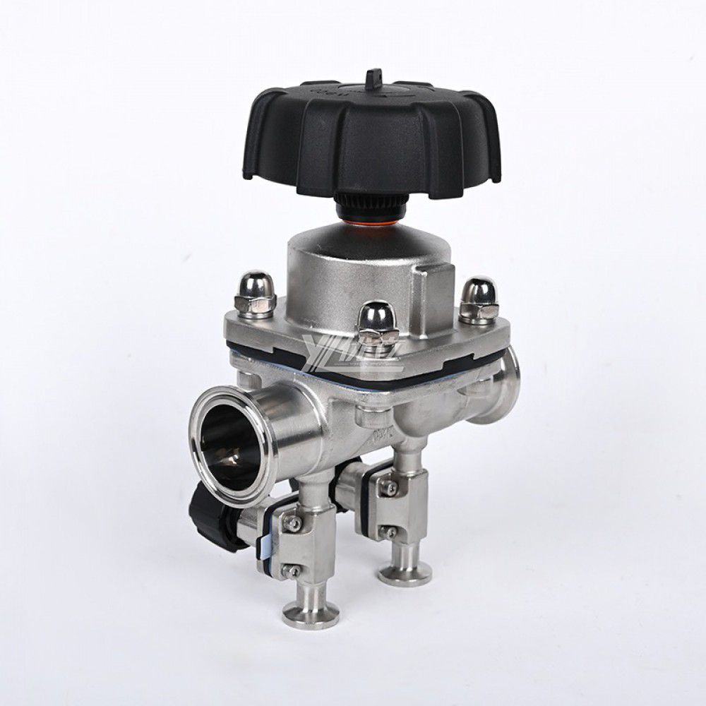 YOULI Hygienic Food Grade Sanitary Stainless Steel 316L Biological with Double Sample Straight Tri Clamped Diaphragm Valve