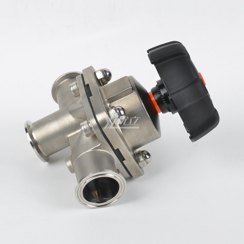 YOULI Hygienic Food Grade Sanitary Stainless Steel 316L Biological,Straight L Type 3 Way Tri Clamped Diaphragm Valve