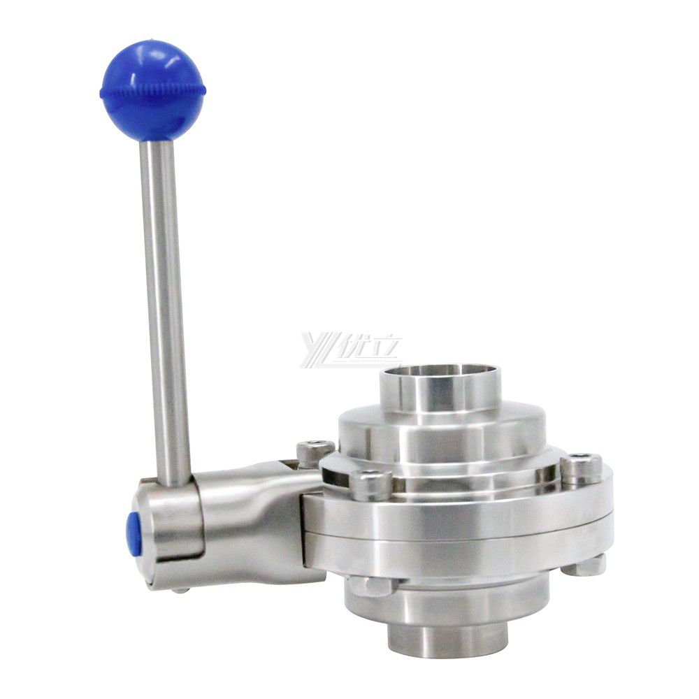 SS304 SS316L Stainless Steel Sanitary Butterfly Type Welded Ball Valve