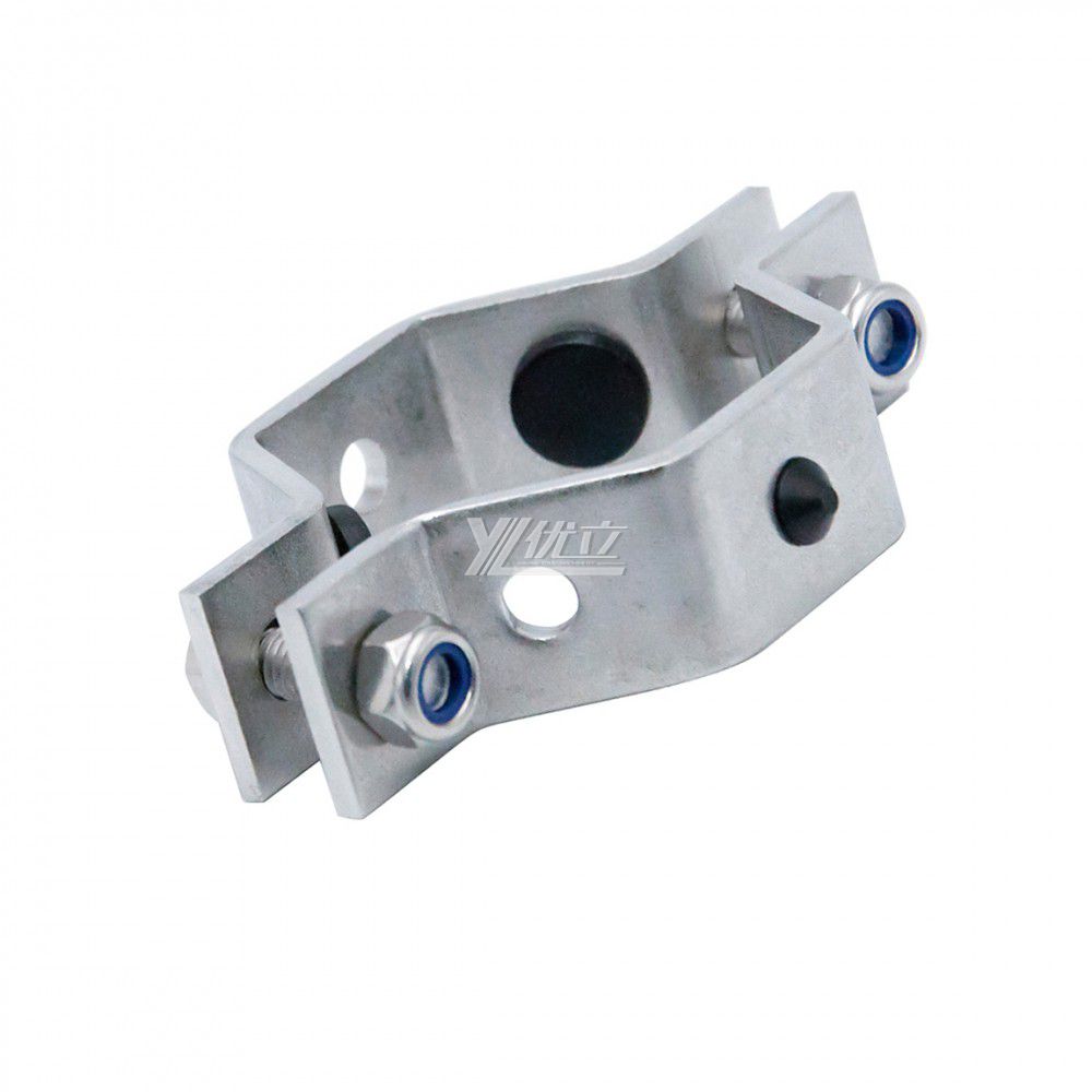 YOULI Sanitary Stainless Steel 304 Pipe Fittings Tri Clamp Tube Hex Pipe Holder With Black Seal Seat Hexagon Pipe Holder