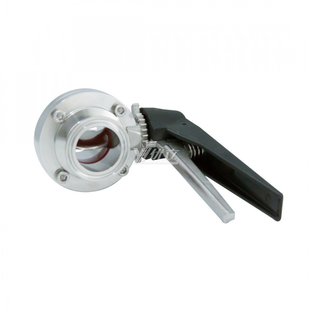 YOULI Hygienic Food Grade Stainless Steel 304 316L Plastics Duckbill Handle Sanitary Manual Tri-clover Butterfly Valve