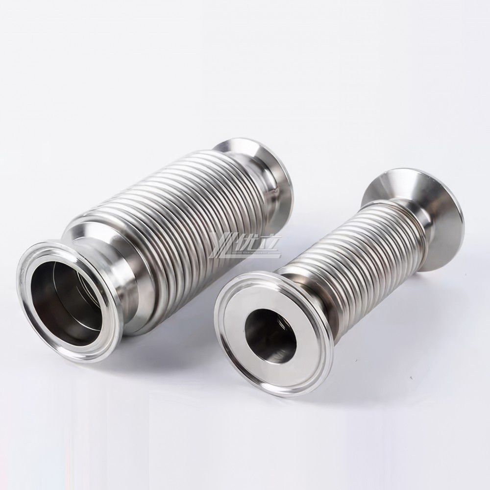YOULI Food Grade Sanitary Stainless Steel 304 SS316L100-4000mm SMS DIN ISO 3A Pipe Fitting Clamped Sylphon Bellows Fitting