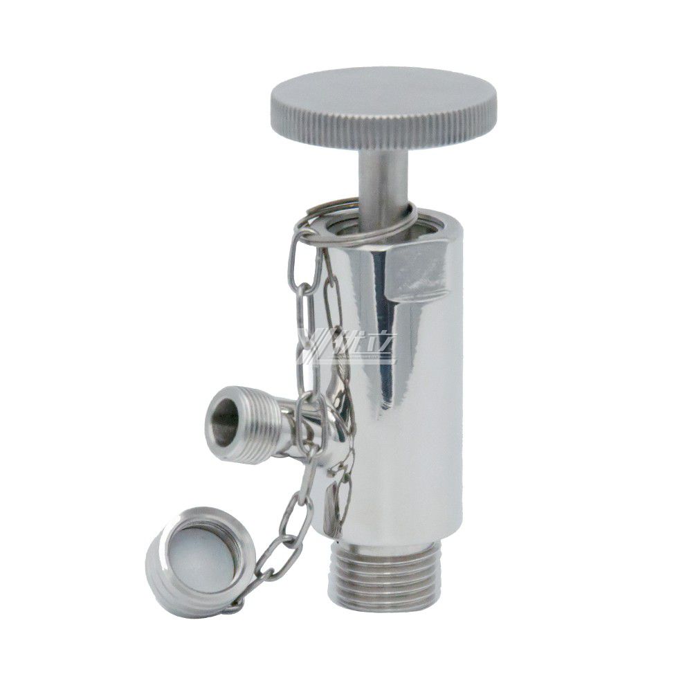 YOULI Manufacture Hygienic Food Grade Sanitary With chain Stainless Steel 304 316L Manual Male Threaded Sample Valve