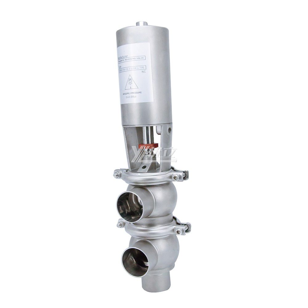 SS304 SS316L Stainless Steel Sanitary Welding Pneumatic Diversion Valve