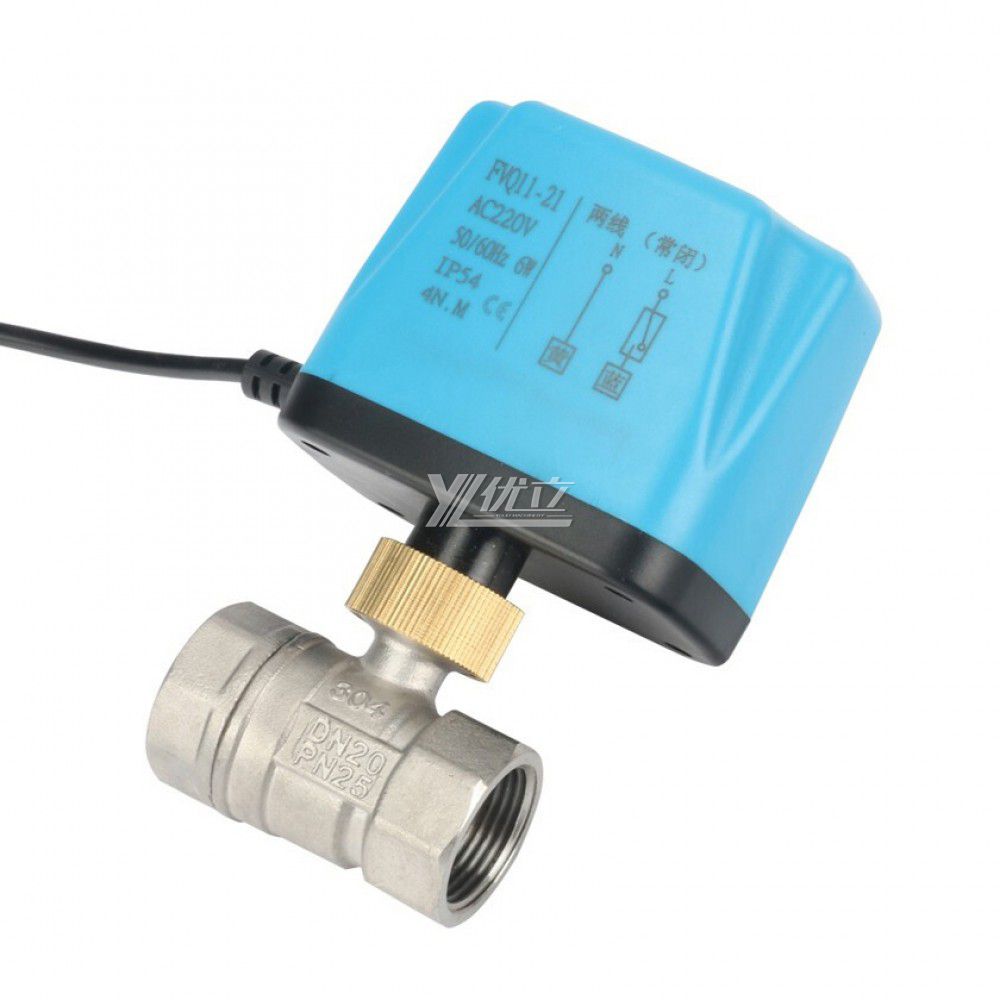 YOULI NPT BSP 1.6mpa Stainless Steel 304 Brass DC12V DC24V AC220V Mini Motorized Electric Two Way Thread Ball Valve