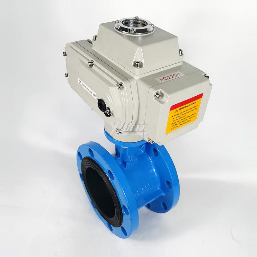 YOULI Stainless Steel 304 316 Cast Iron JIS 10K Pn16 EPDM Water Motorized AC220V Electric Center Flange Butterfly Valve