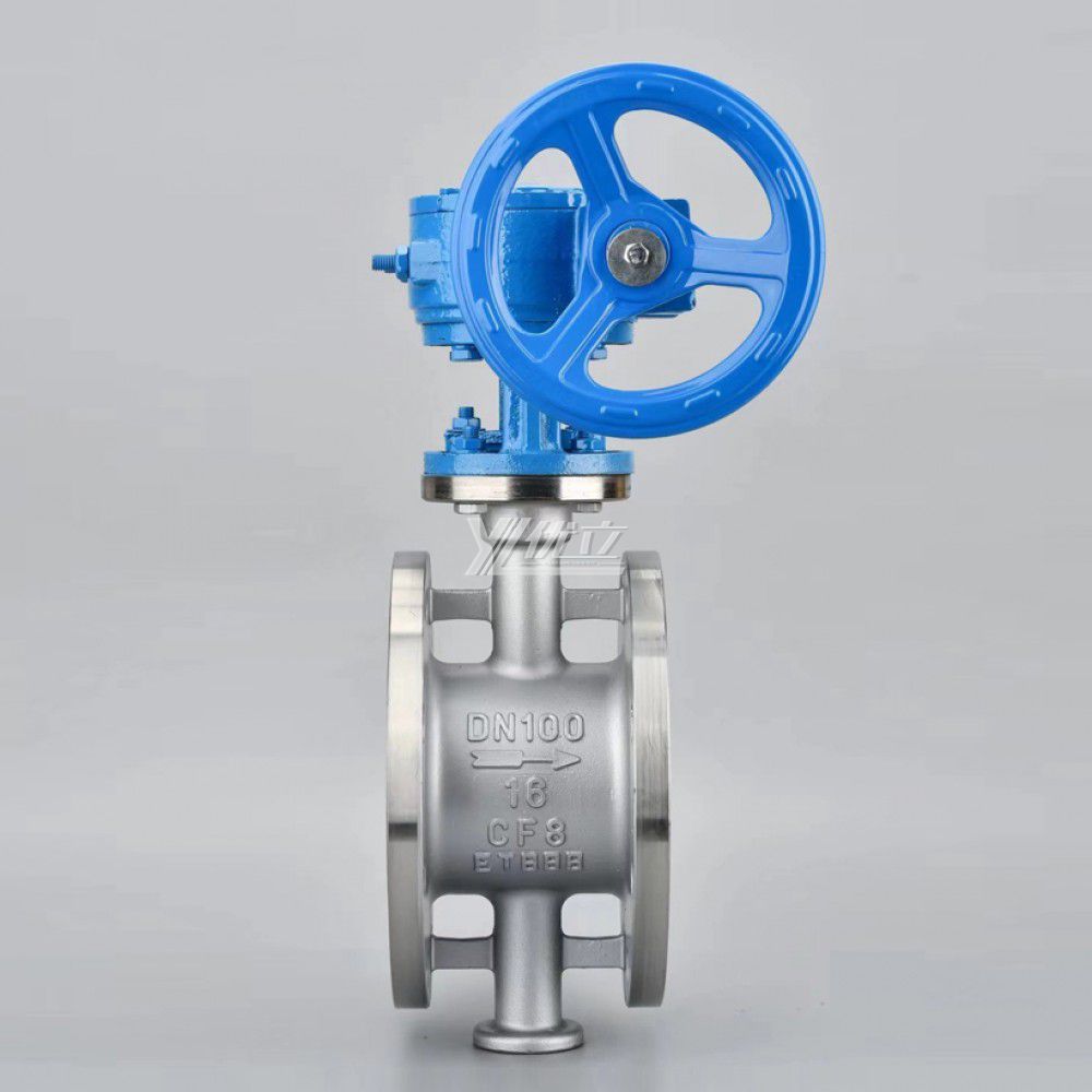 YOULI ANSI 150LB 304 316 Stainless Steel Pn16 WCB Metal Seal High Temperature Manual Three Eccentric Flanged Butterfly Valve