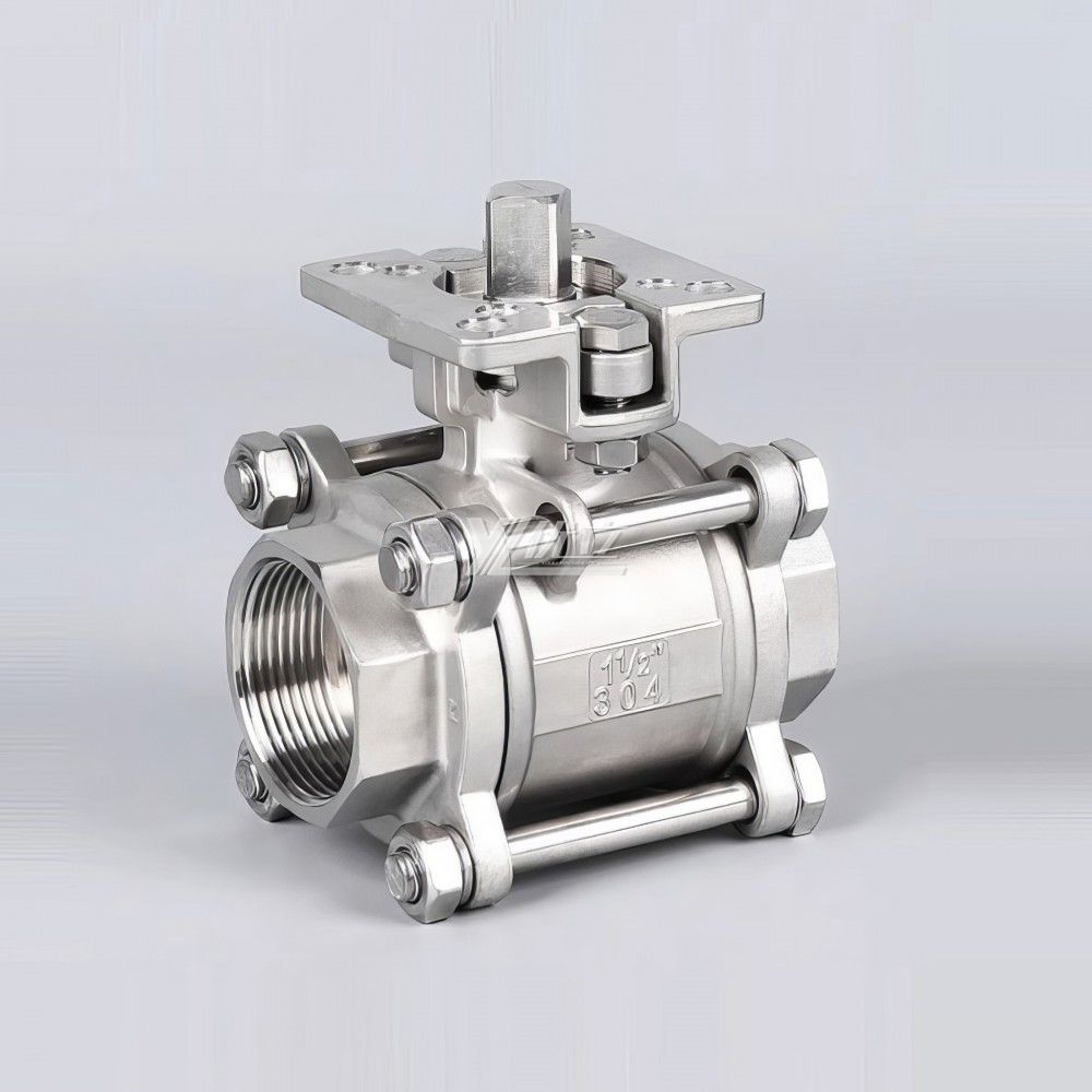 YOULI ISO 5211 Mounting Pad High Temperature NPT BSP 1.6mpa Stainless Steel 304 316 Manual Three-piece Threaded Ball Valve