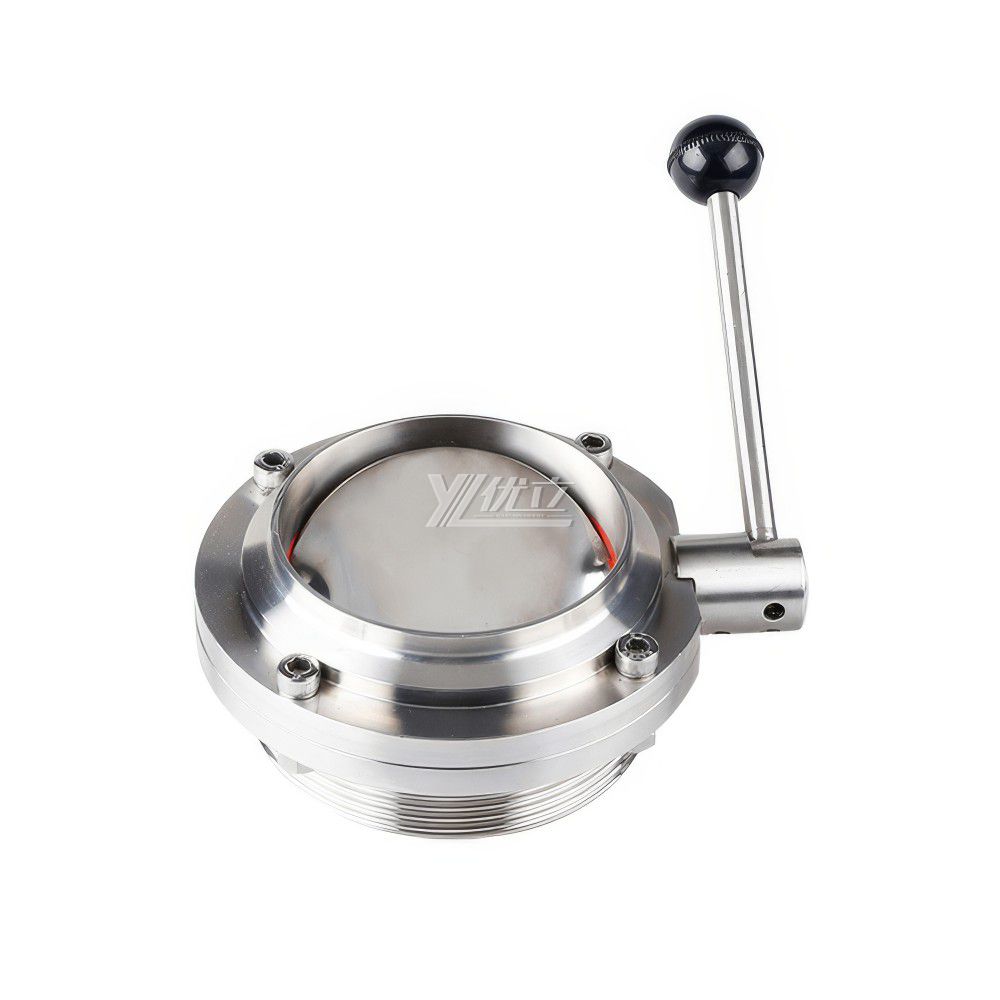 YOULI Hygienic Food Sanitary Stainless Steel 3A/SMS/DIN 304 316 Silicon Lever Handle Manual Male Threaded Welded Butterfly Valve