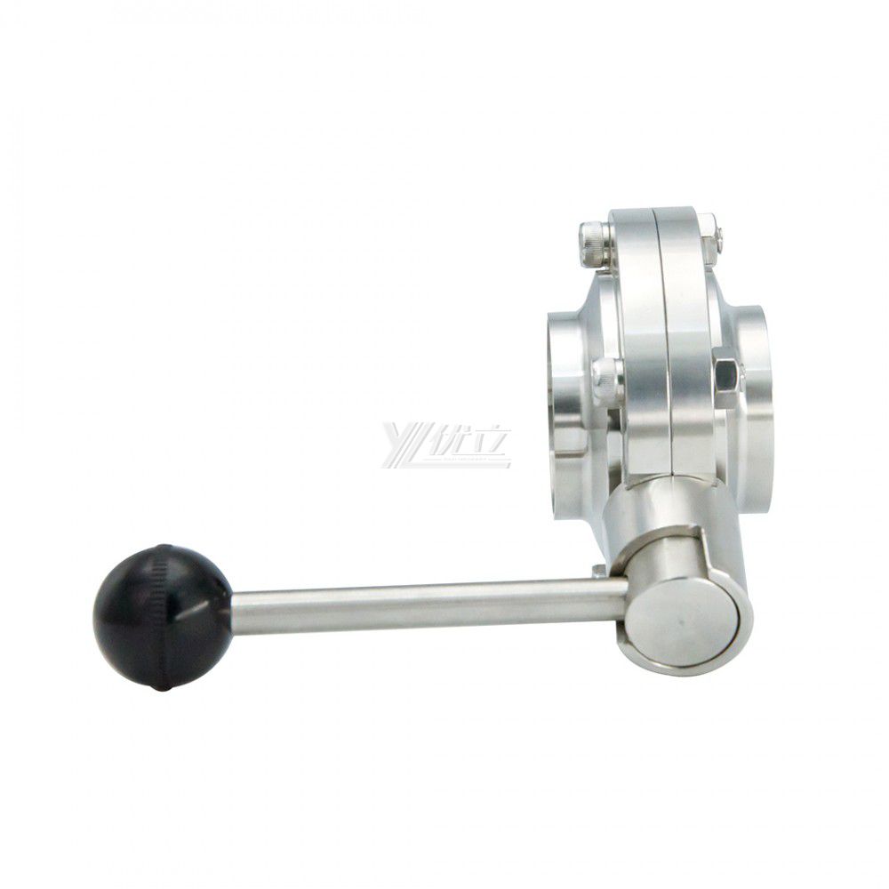 YOULI Best-in-Class Hygienic Food Grade Sanitary Stainless Steel 3A/SMS/DIN 304 316L Silicon Manual Butt Welded Butterfly Valve