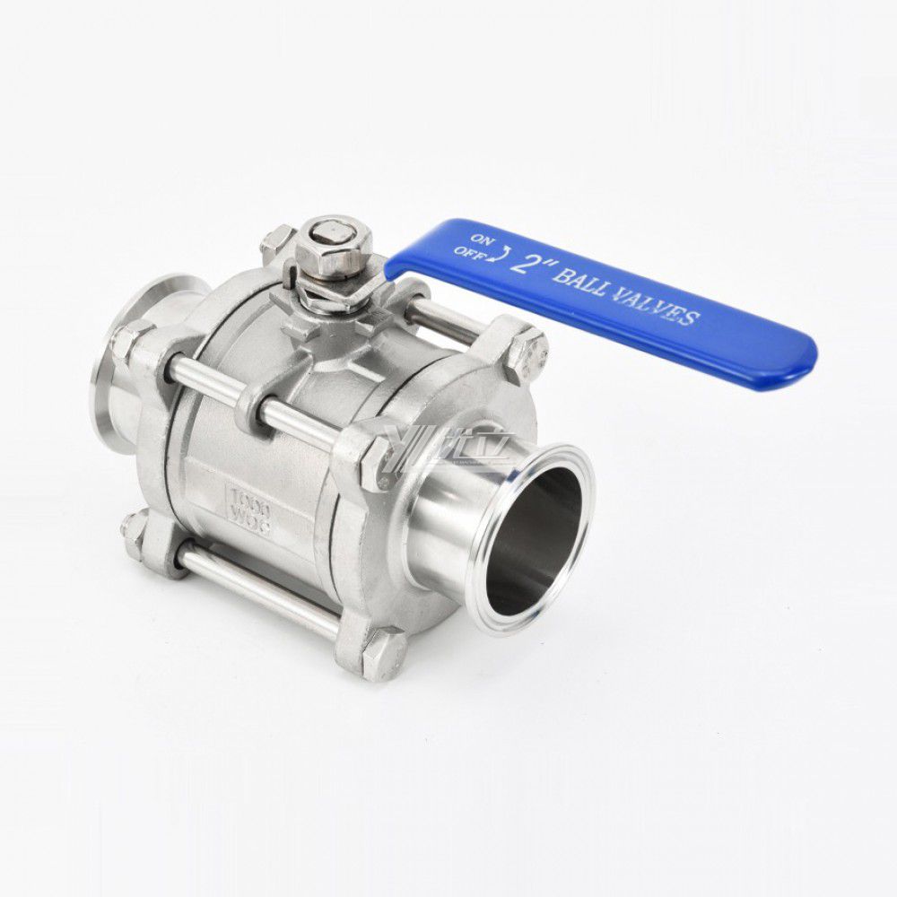 YOULI Stainless Steel high temperature 1.6mpa PN16 304 316 Clamp 50.5mm manual tri Clamped 3PC ball Valve