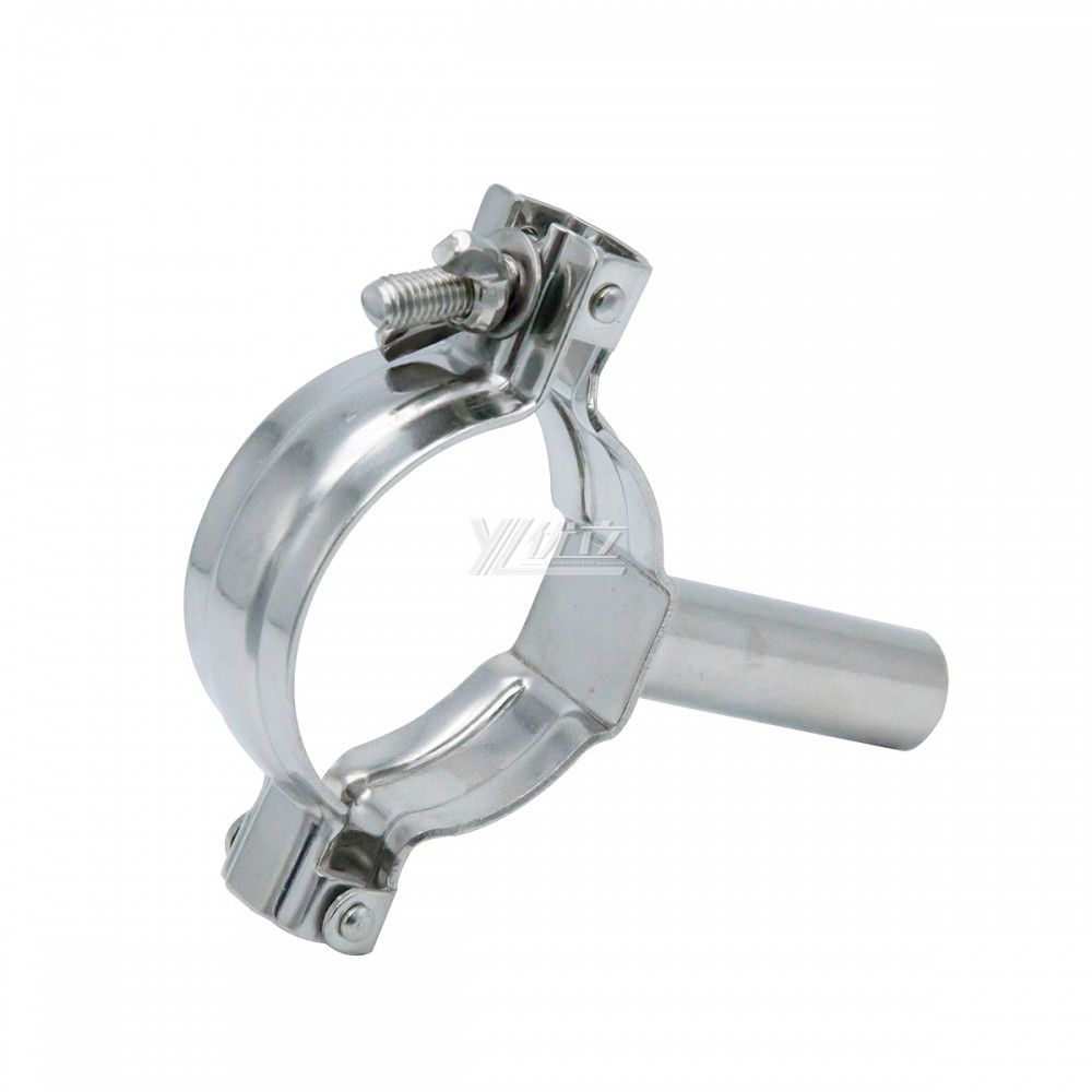 YOULI Sanitary Stainless Steel 304 Pipe Fittings Tri Clamp Tube Hex Pipe Holder With Handle Bar Welded Round Pipe Holder