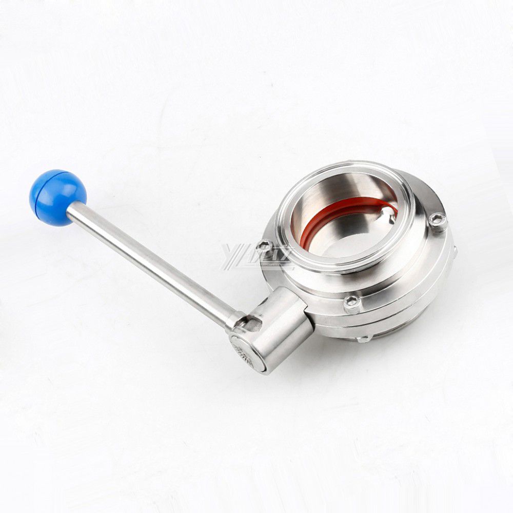 YOULI Hygienic Food Grade Stainless Steel 3A/SMS/DIN 304 316L Silicon with Scale Sanitary Manual Tri Clamped Butterfly Valve
