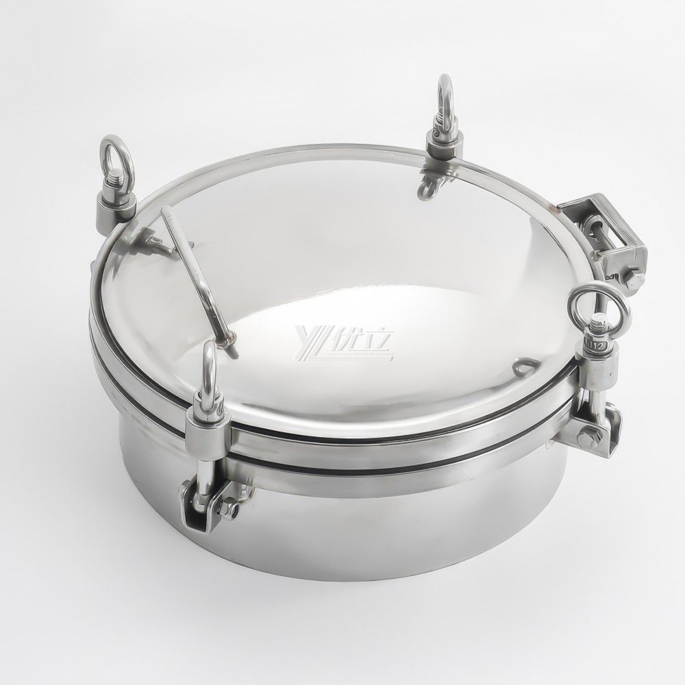 YOULI Hygienic Food Grade SS 304 316L Stainless Steel 0-6bar Cover Pressure Tanks Sanitary Round Outward Manhole Manway