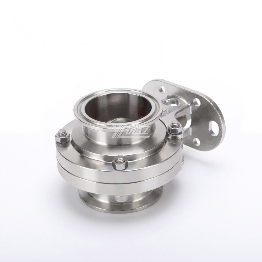 YOULI Hygienic Food Grade Stainless Steel 3A/SMS/DIN 304 316 High Platform Sanitary Tri Clover Butterfly Valve
