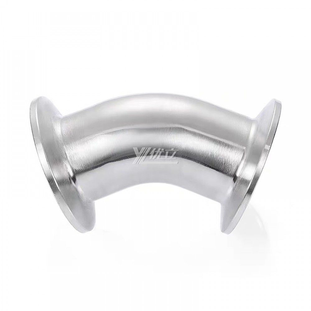 YOULI Hygienic Food Grade Sanitary Stainless Steel 304 SS316L 3A SMS DIN ISO Pipe Fitting 45 Degrees Clamped Elbow