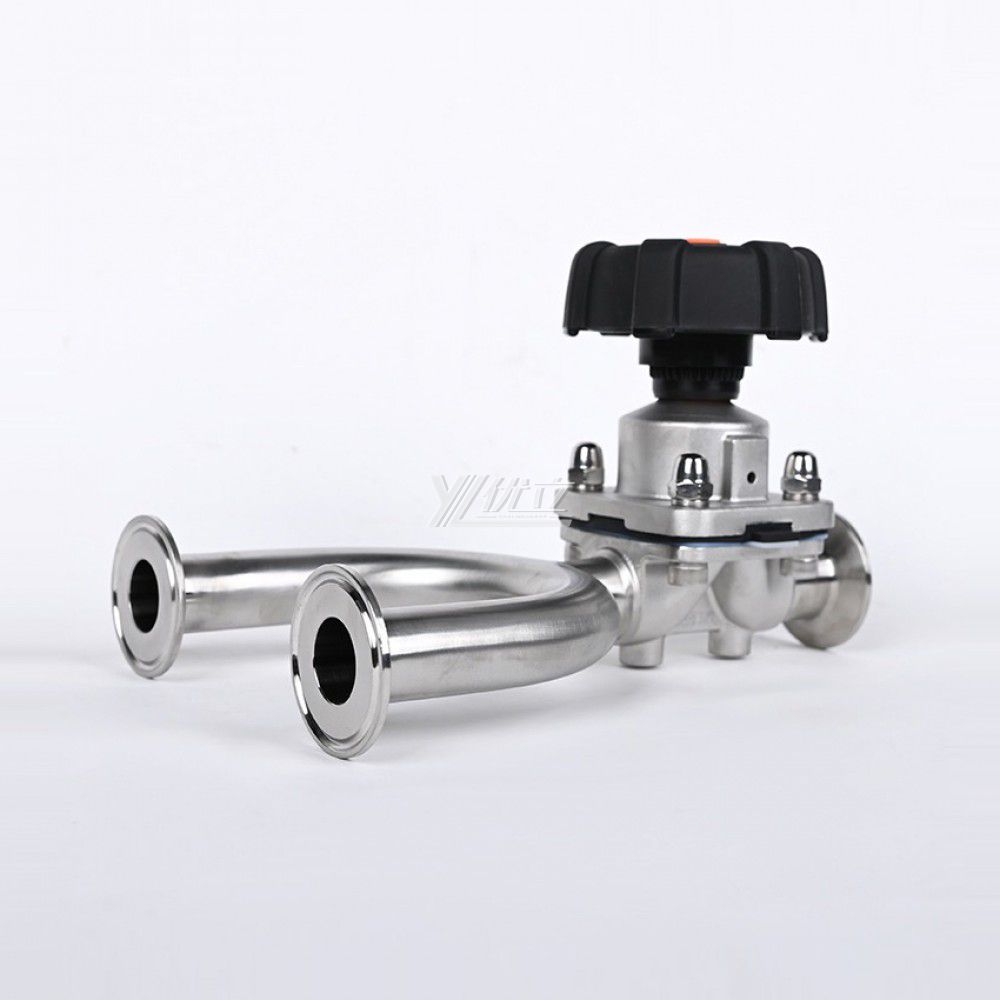 YOULI Hygienic Food Grade Sanitary Stainless Steel 316L Pharmaceutical Biological Manual U Type Tri Clamped Diaphragm Valve