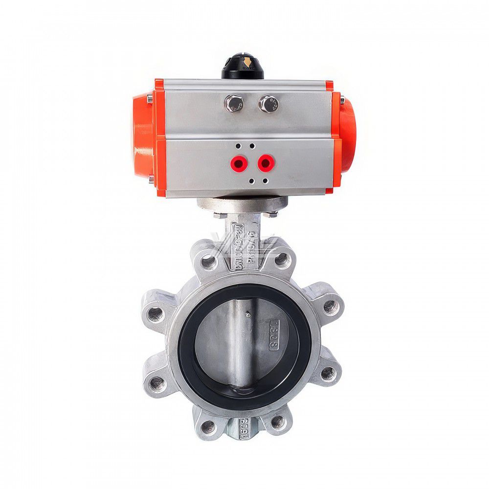 YOULI Stainless Steel ANSI 150LB  304 316 Cast Iron JIS 10K  Pn10-16 WCB PTFE Pneumatic Actuator Lug Butterfly Valve