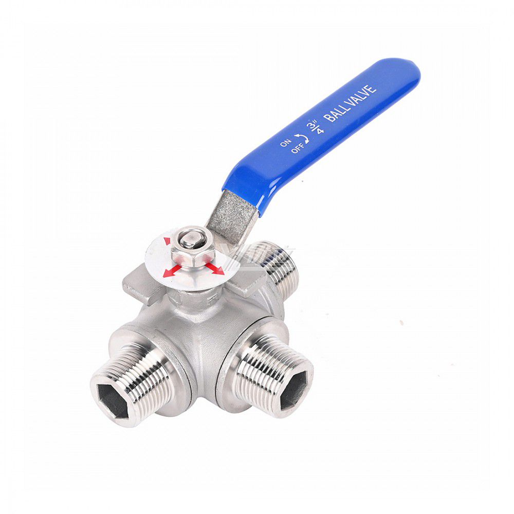 YOULI high temperature NPT BSP PN16 1000WOG  stainless steel 304 316 T-port manual 3 way male threaded Ball Valve