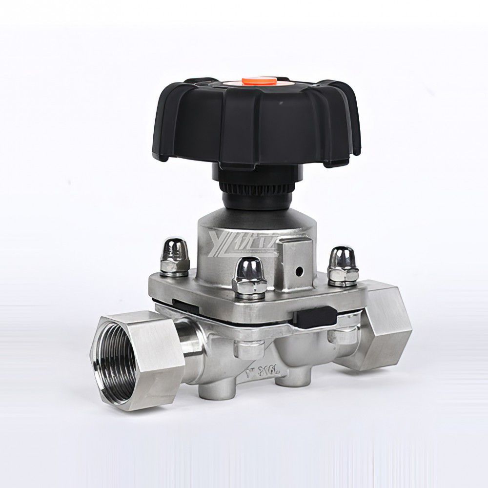 YOULI Hygienic Food Grade Sanitary Stainless Steel 316L Pharmaceutical Biological Straight Female Threaded Diaphragm Valve