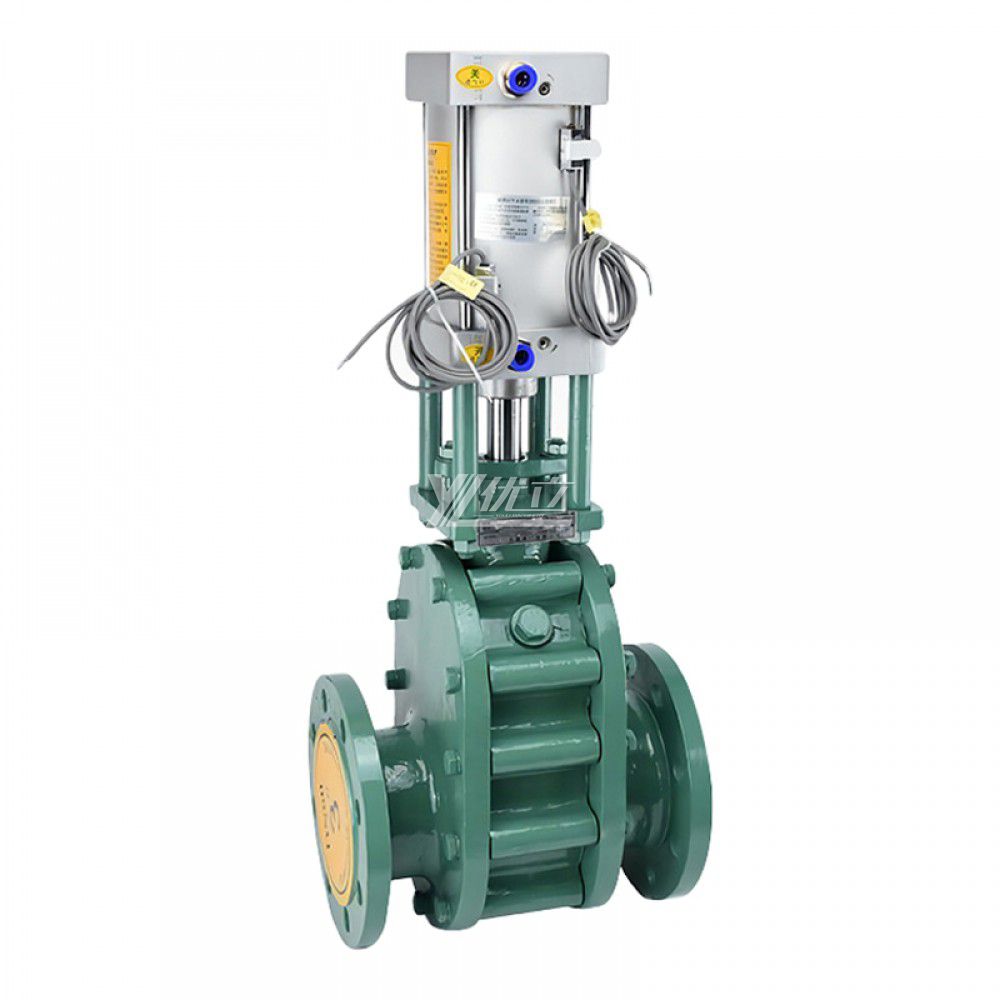 YOULI ANSI 150LB Stainless Steel 304 316 1.6mpa WCB Pneumatic Actuator Flanged Ceramics Double Knife Gate Valve