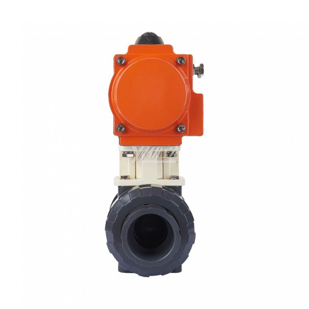 YOULI High Quality Zero Leakage DN15 to DN100 PHH PVC UPVC CPVC Plastic 2 Way Pneumatic Actuator Double Union Ball Valve