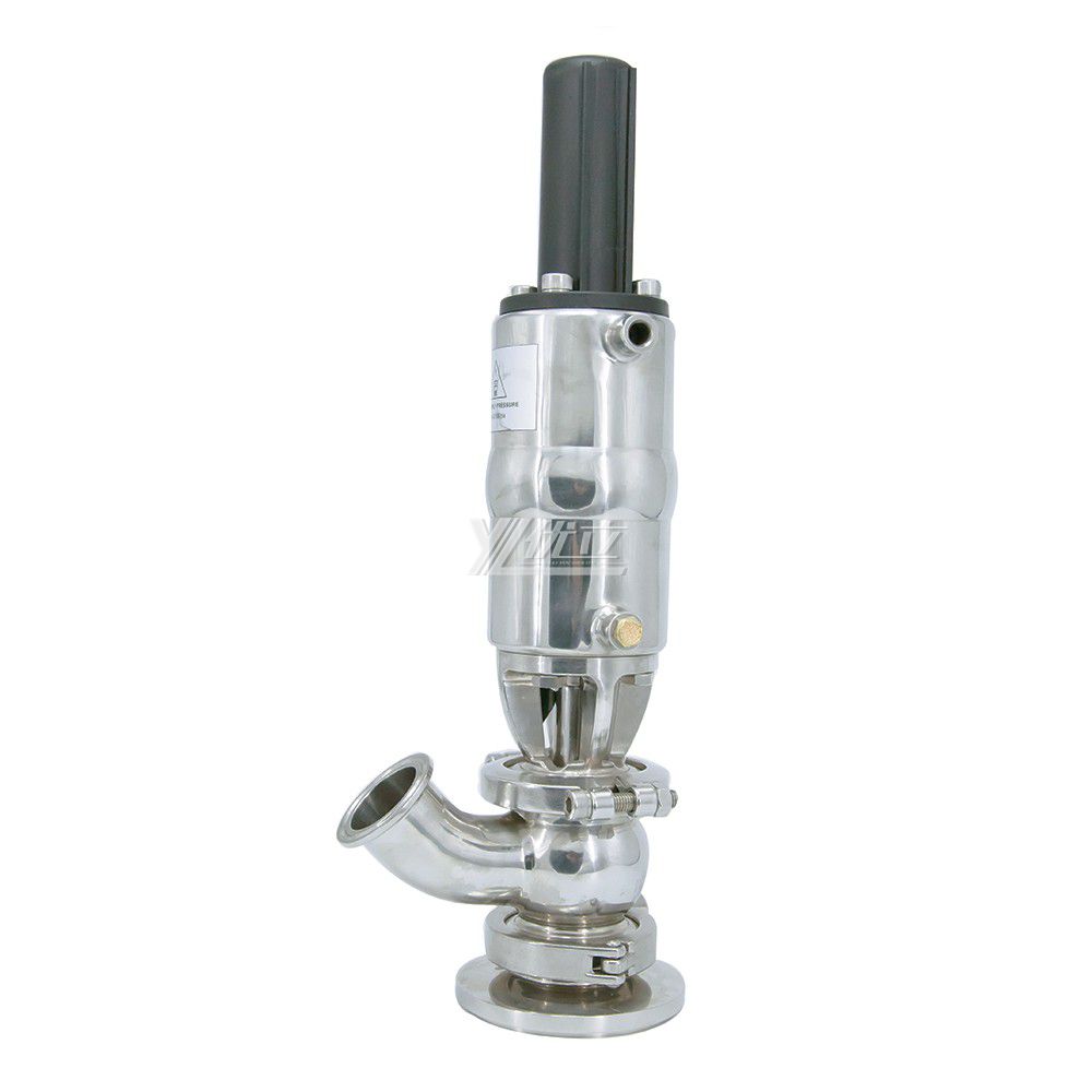 YOULI Hygienic Food Grade Sanitary Stainless Steel 304 316L  Pneumatic Elbow Type Clamped Tank Bottom Seat Valve
