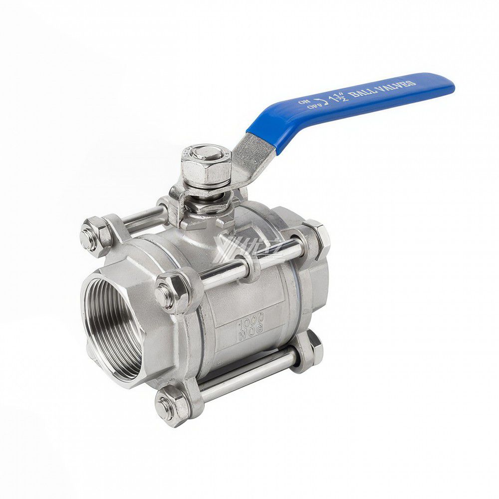 YOULI High Temperature 300 Degrees Celsius NPT BSP 1000psi 16-64bar 304 316  WCB Metal Seal Manual Three Piece Thread Ball Valve