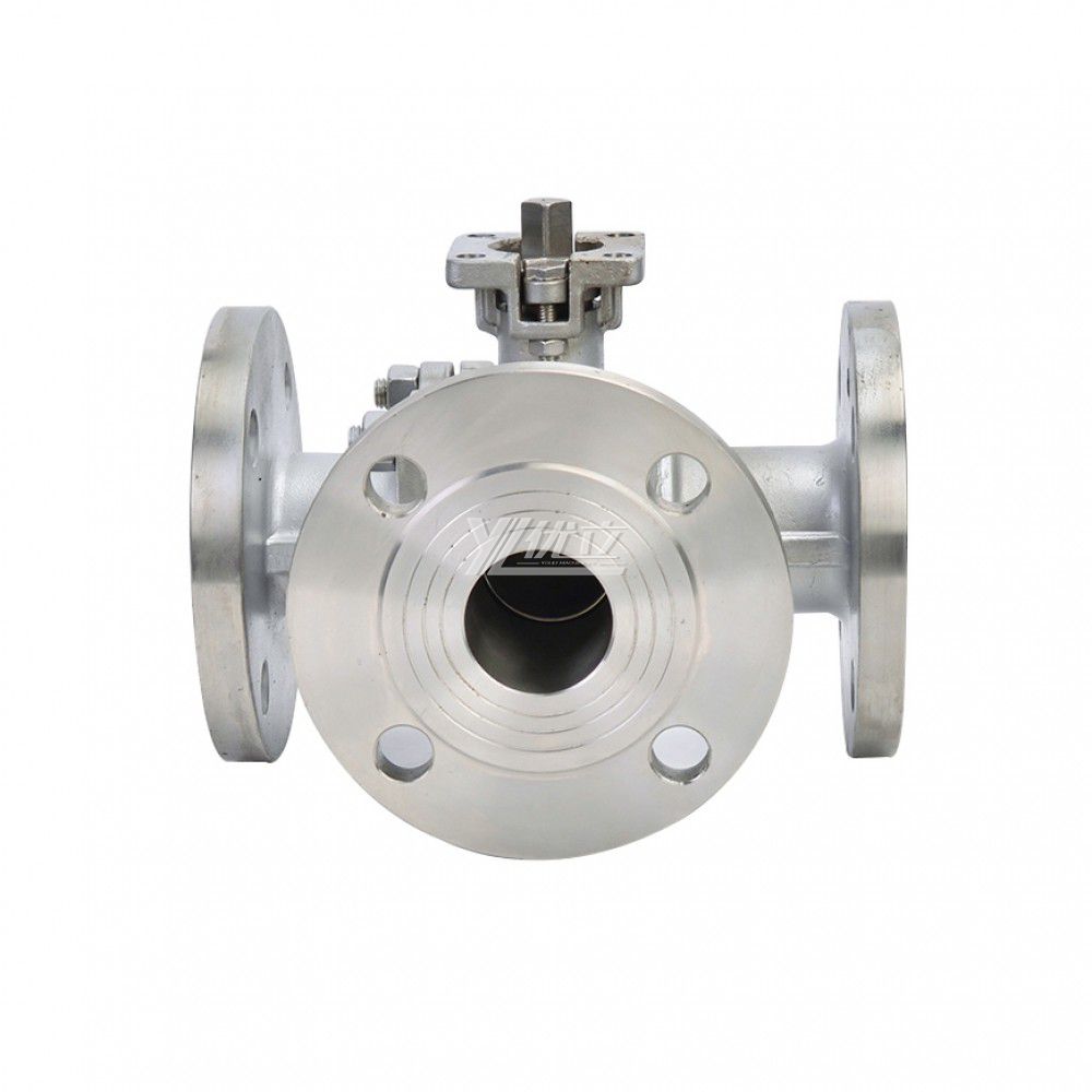 YOULI ISO 5211 Mounting Pad High Temperature ANSI 150LB  Stainless Steel 304 316 JIS 10K 1.6mpa Manual Flanged 3 Way Ball Valve