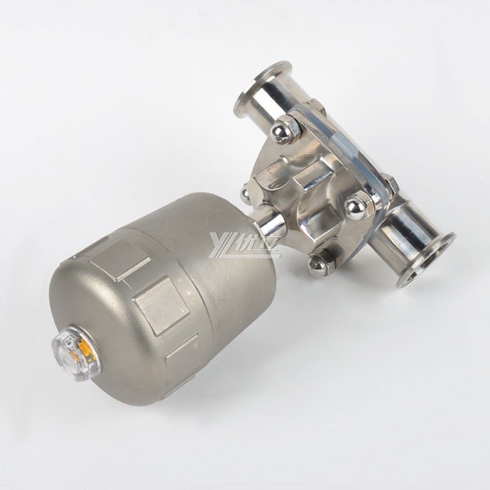 YOULI Hygienic Food Grade Sanitary Stainless Steel Head 316L Tri Clamped Pneumatic Diaphragm Valve Pneumatic