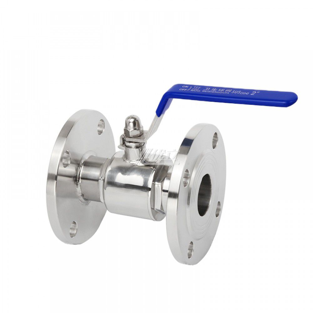 YOULI Hygienic Food Grade Sanitary Stainless Steel  304 316L Beverage  Fruit Juice 2 Way Straight Flanged Ball Valve
