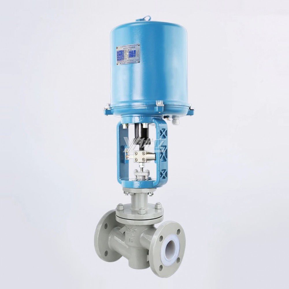 YOULI Stainless Steel 304 316 1.6mpa WCB  F46 F4 AC220V 4-20ma Electric Regulating Fluorine Lined Control Valve