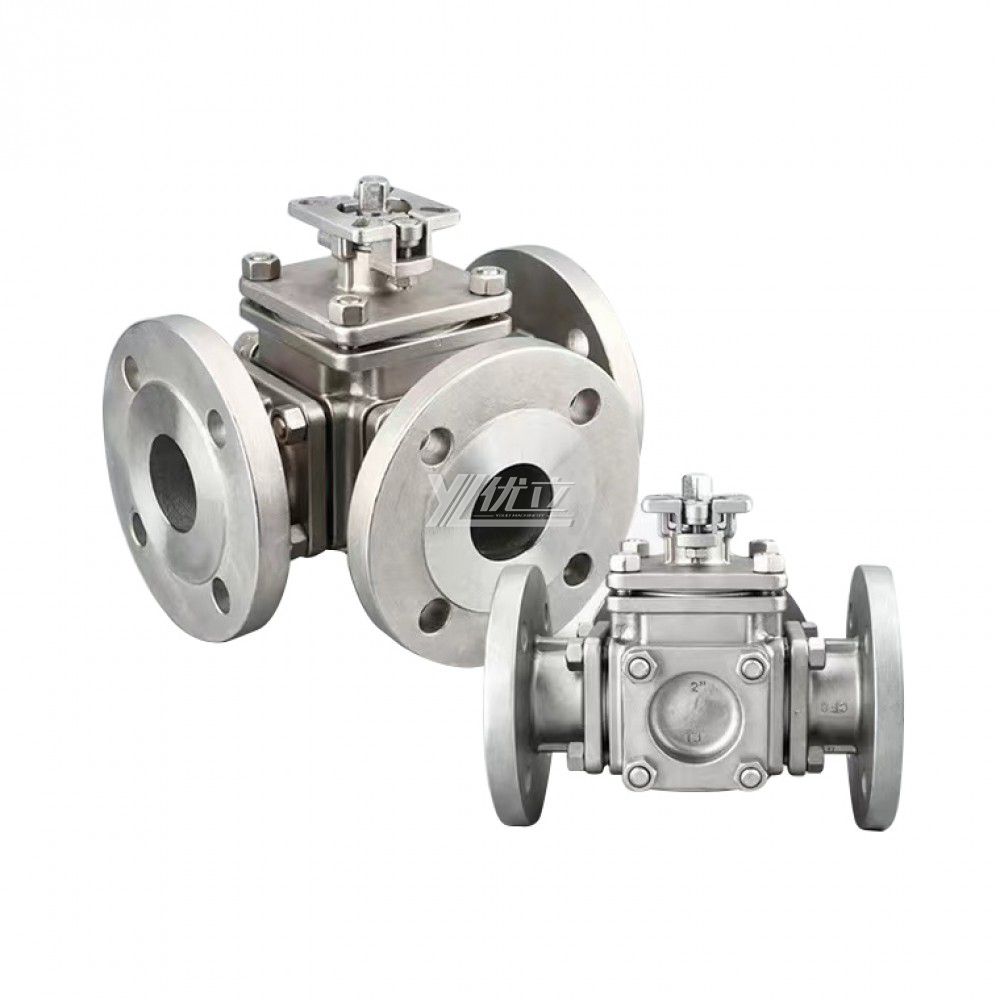 YOULI High Temperature ANSI 150LB 304 JIS 10K Stainless Steel 1.6mpa WCB Square Shape Flanged Three Way Ball Valve