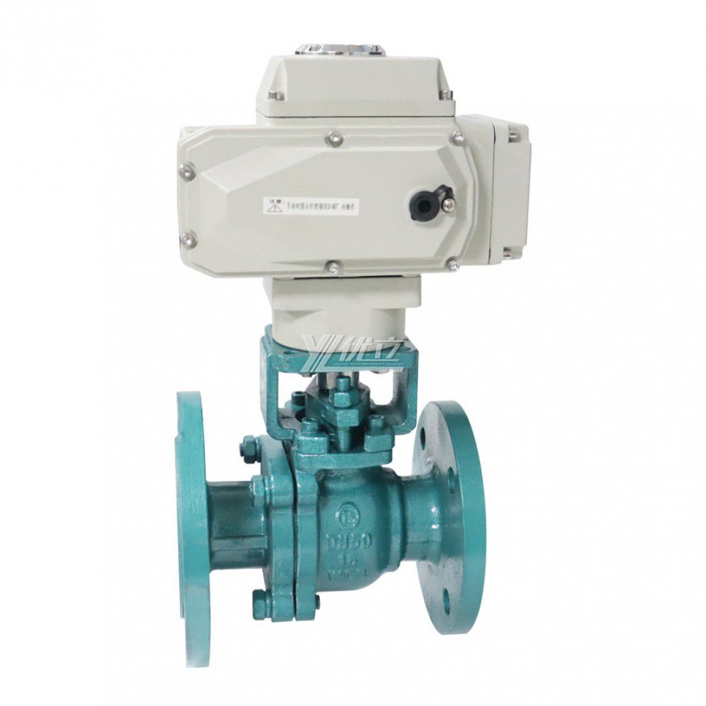 YOULI 150LB 304 316 JIS 10K 1.6mpa WCB Stainless Steel AC220V Fluorine Lining F4 PFA F46 Motorized Electric Flange Ball Valve