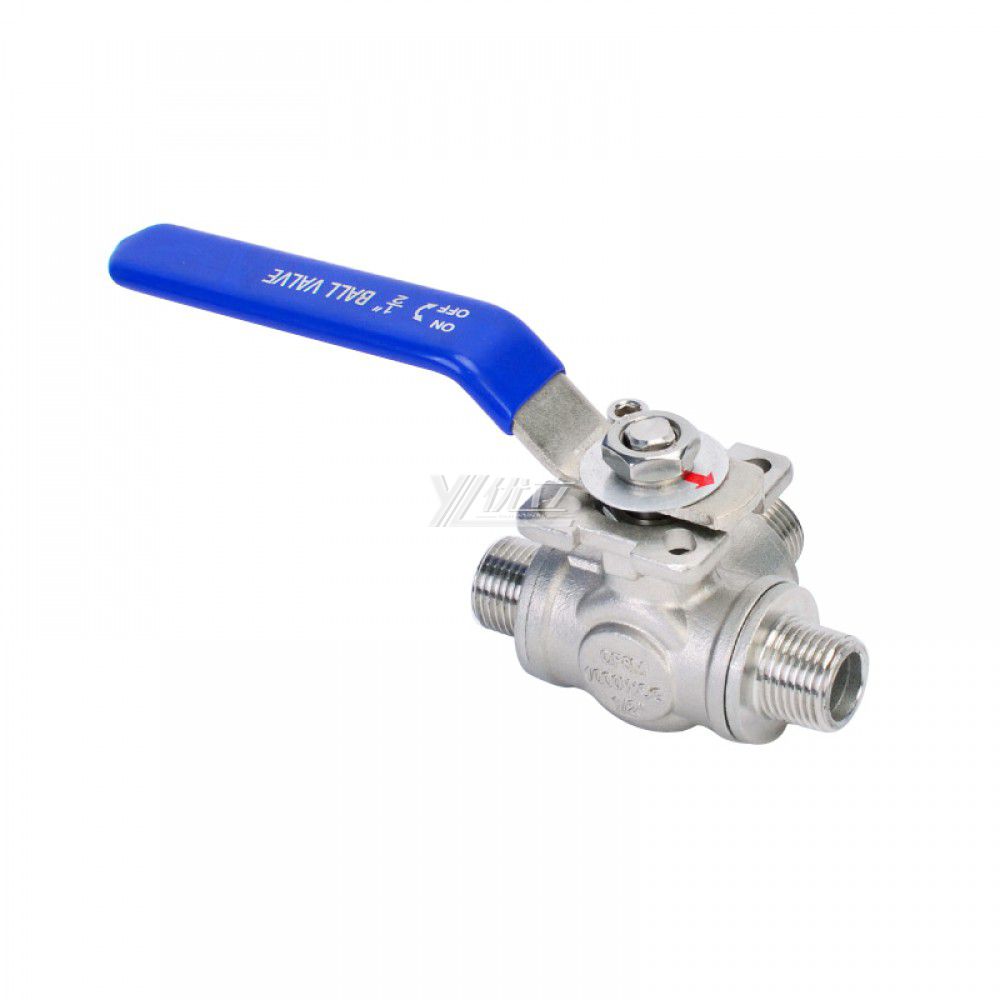 YOULI High Temperature ISO 5211 NPT BSP PN16 1000WOG Stainless Steel 304 316 L-port 3 Way Male Threaded Ball Valve