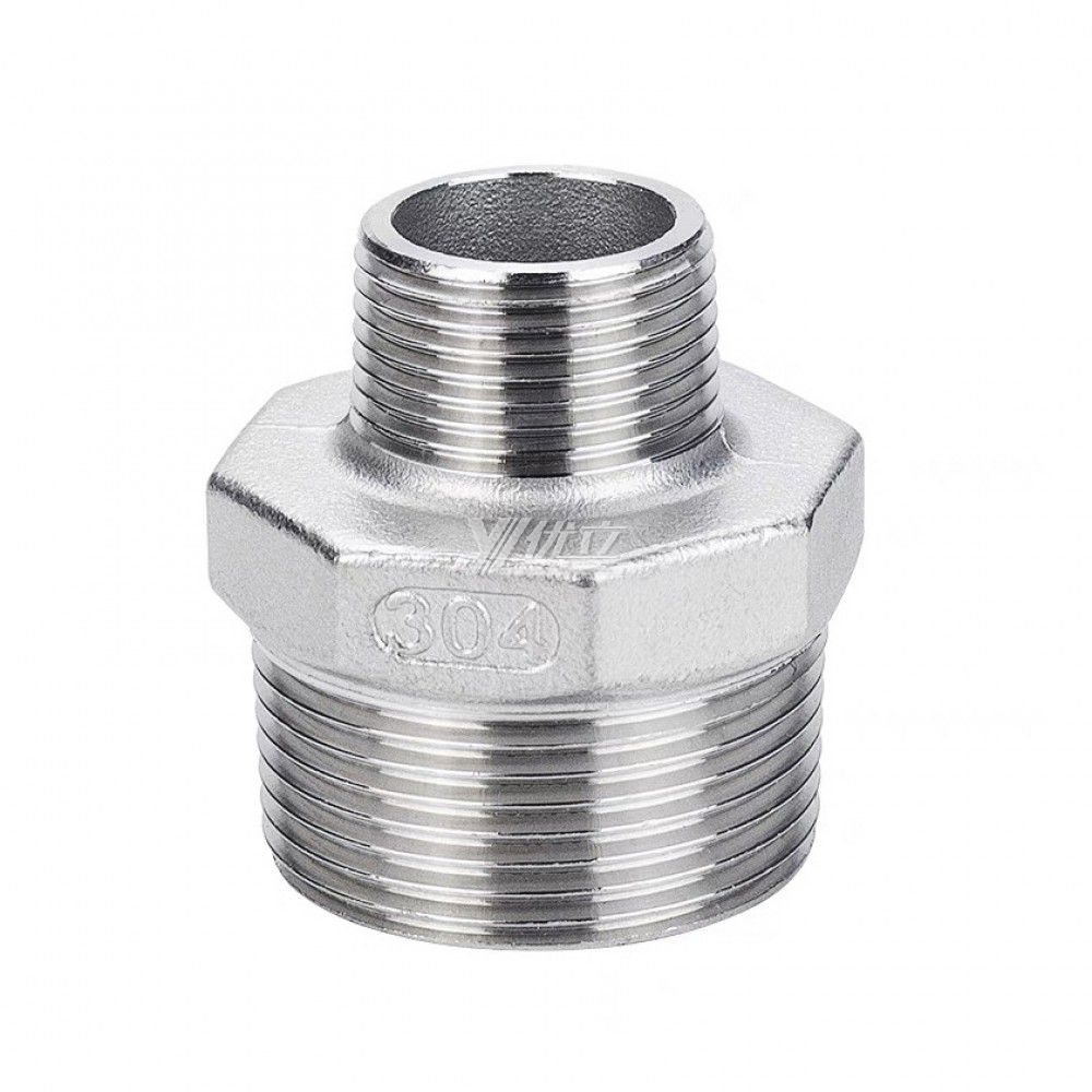 YOULI Stainless Steel 304 SS316L BSP NPT Pipe Fitting Reducing Hexagonal Double Male Threaded Ferrule
