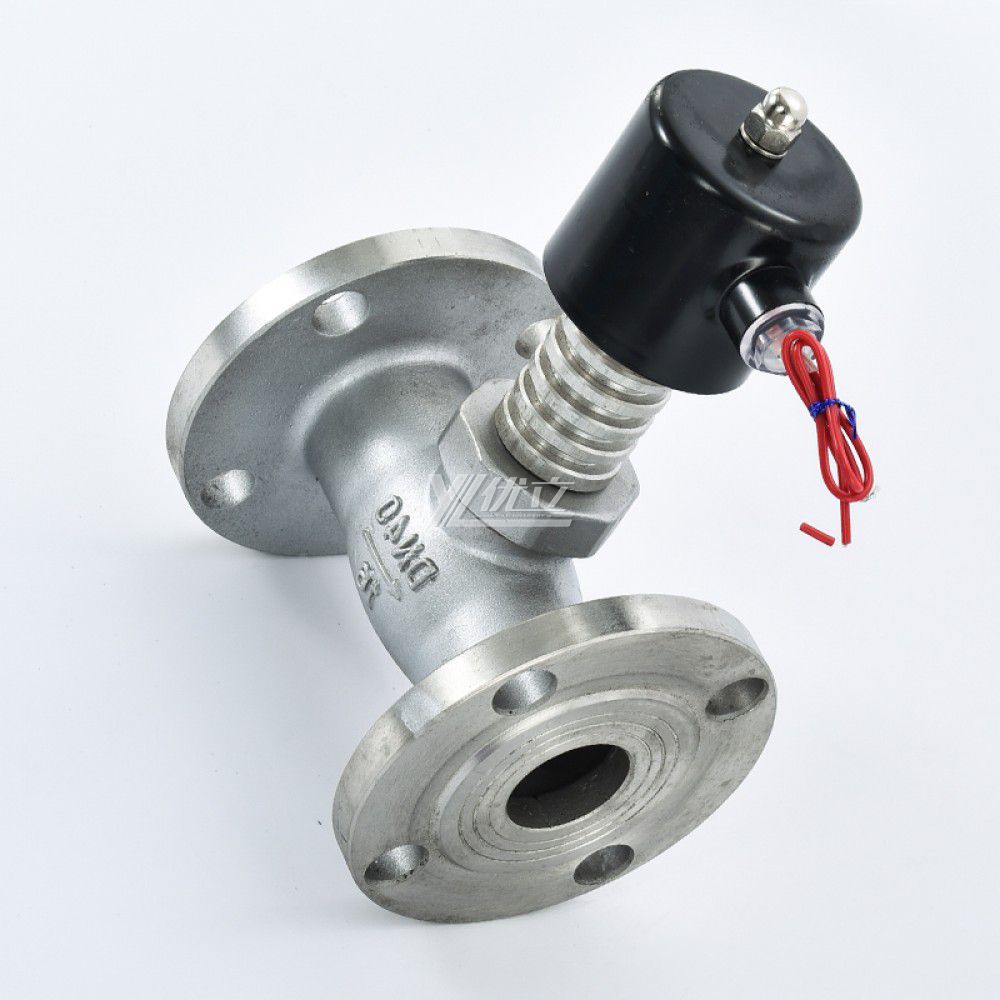 YOULI ZCG Stainless Steel 304 316 Steam High Temperature with Fin AC220V DC24V Normal Close Gas Flanged Solenoid Valve