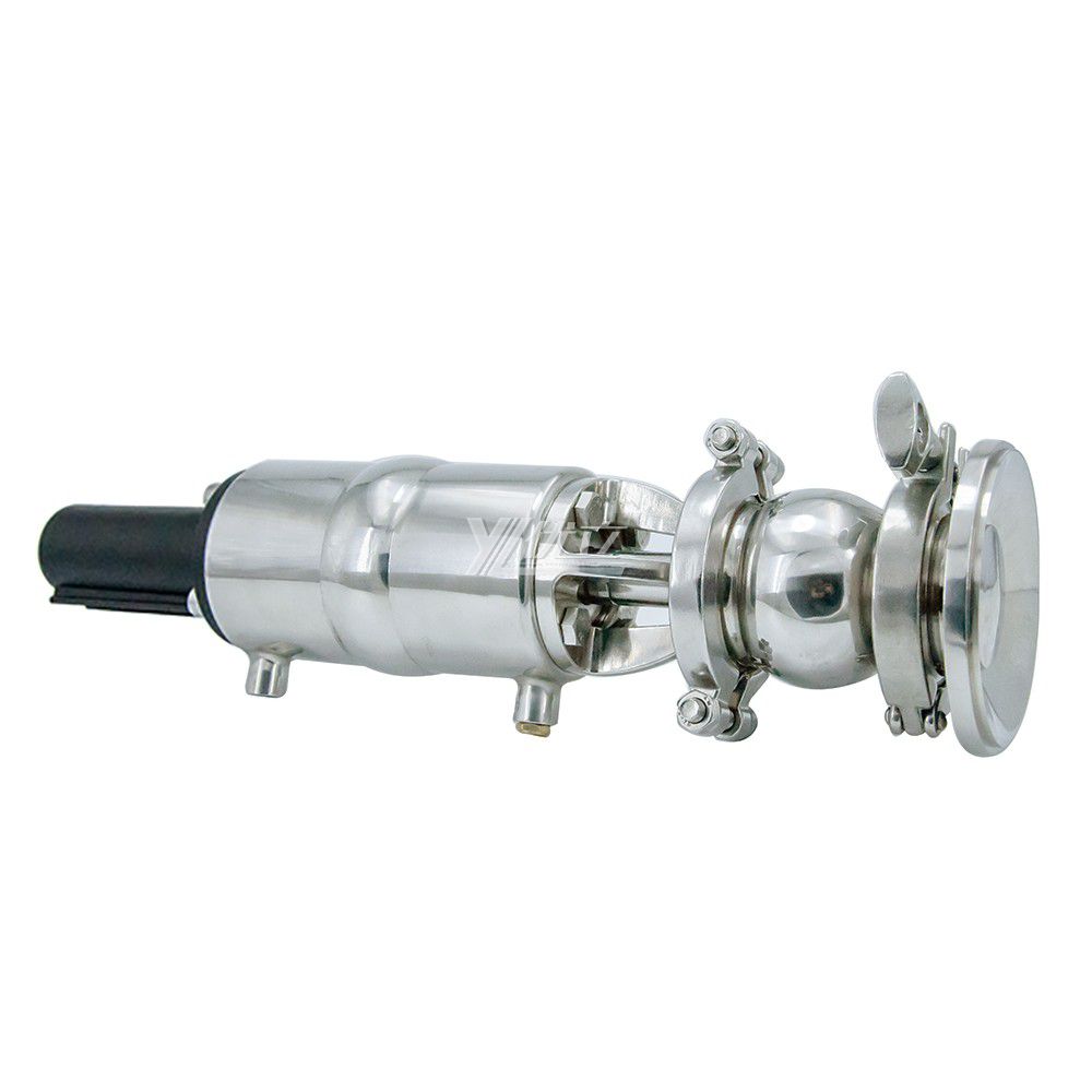 YOULI Hygienic Food Grade Sanitary Stainless Steel 304 316L  Pneumatic Elbow Type Clamped Tank Bottom Seat Valve