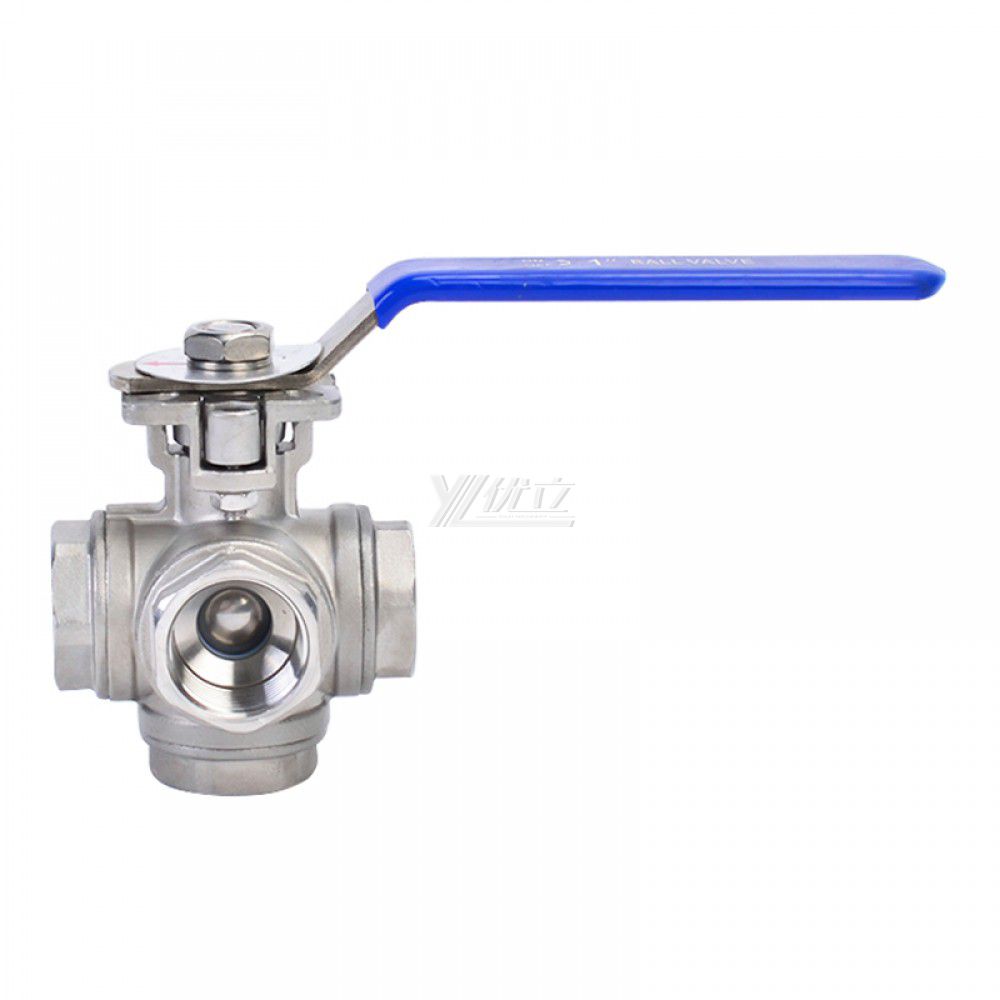 YOULI high quality High temperature ISO 5211 NPT BSP 1.6mpa 1000WOG stainless steel 304 316 5 way thread Ball Valve