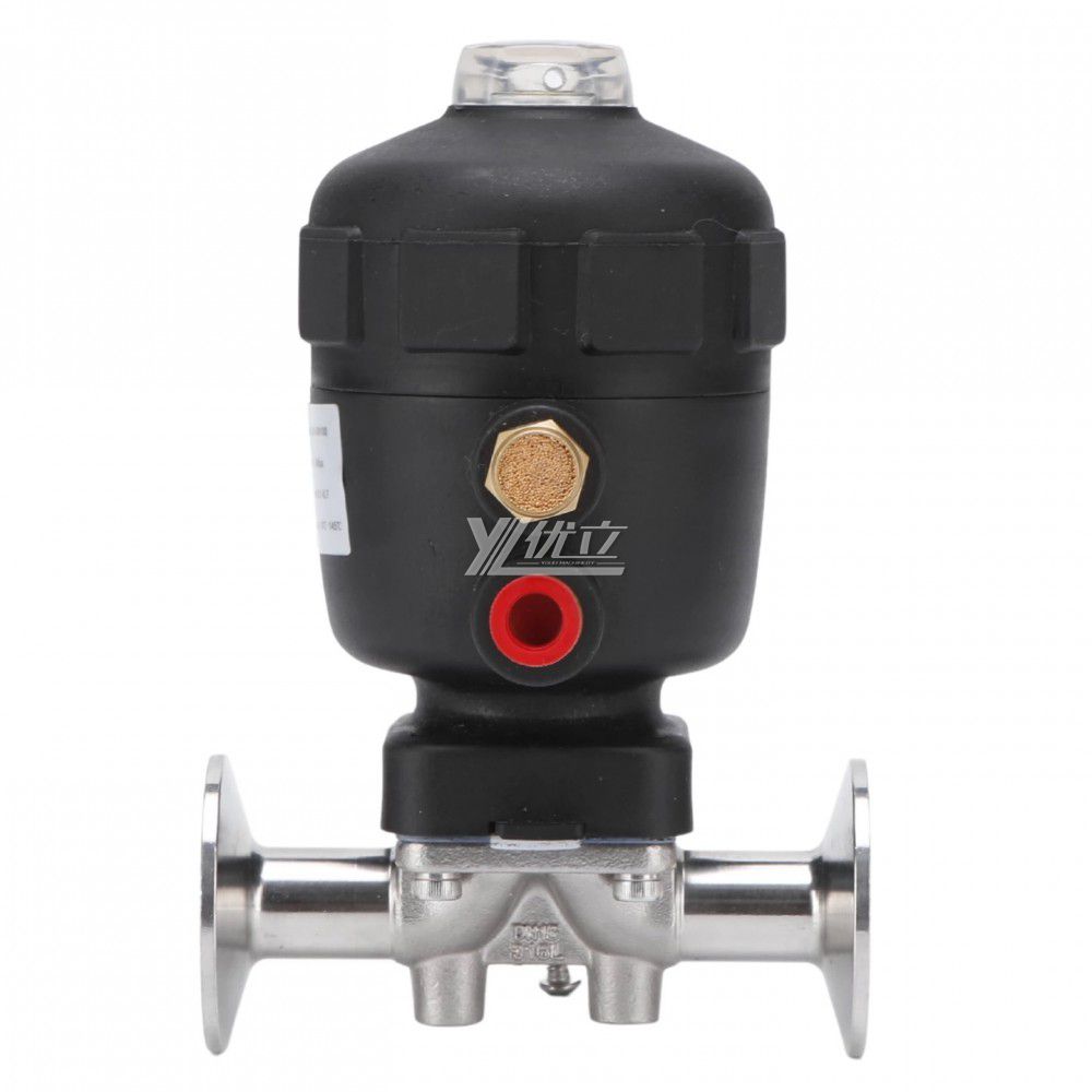 YOULI Premium Hygienic Food Grade Sanitary Stainless Steel 316L Biological Pneumatic Straight Tri-Clamped Diaphragm Valve