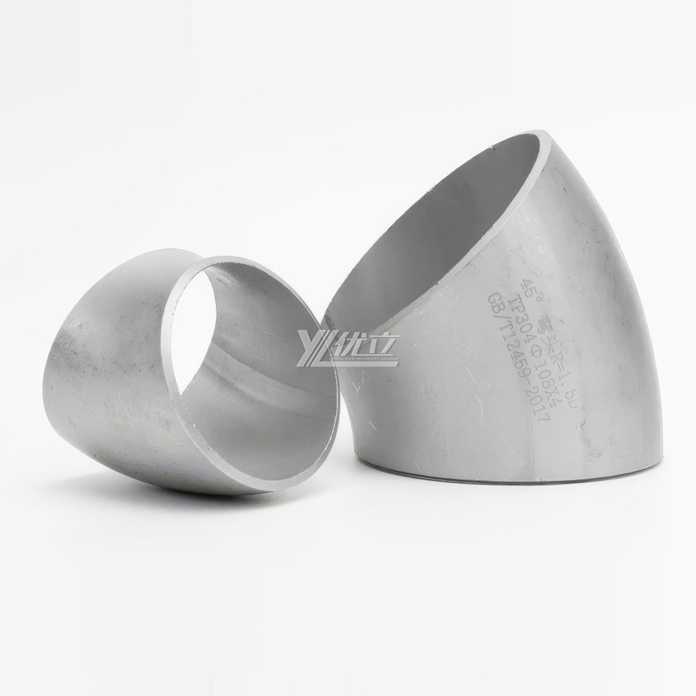 YOULI Industrial Shot Blasting Pickling Stainless Steel ANSI SCH40-SCH160  304 SS316L Pipe Fitting 45 Degrees Butt Welding Elbow