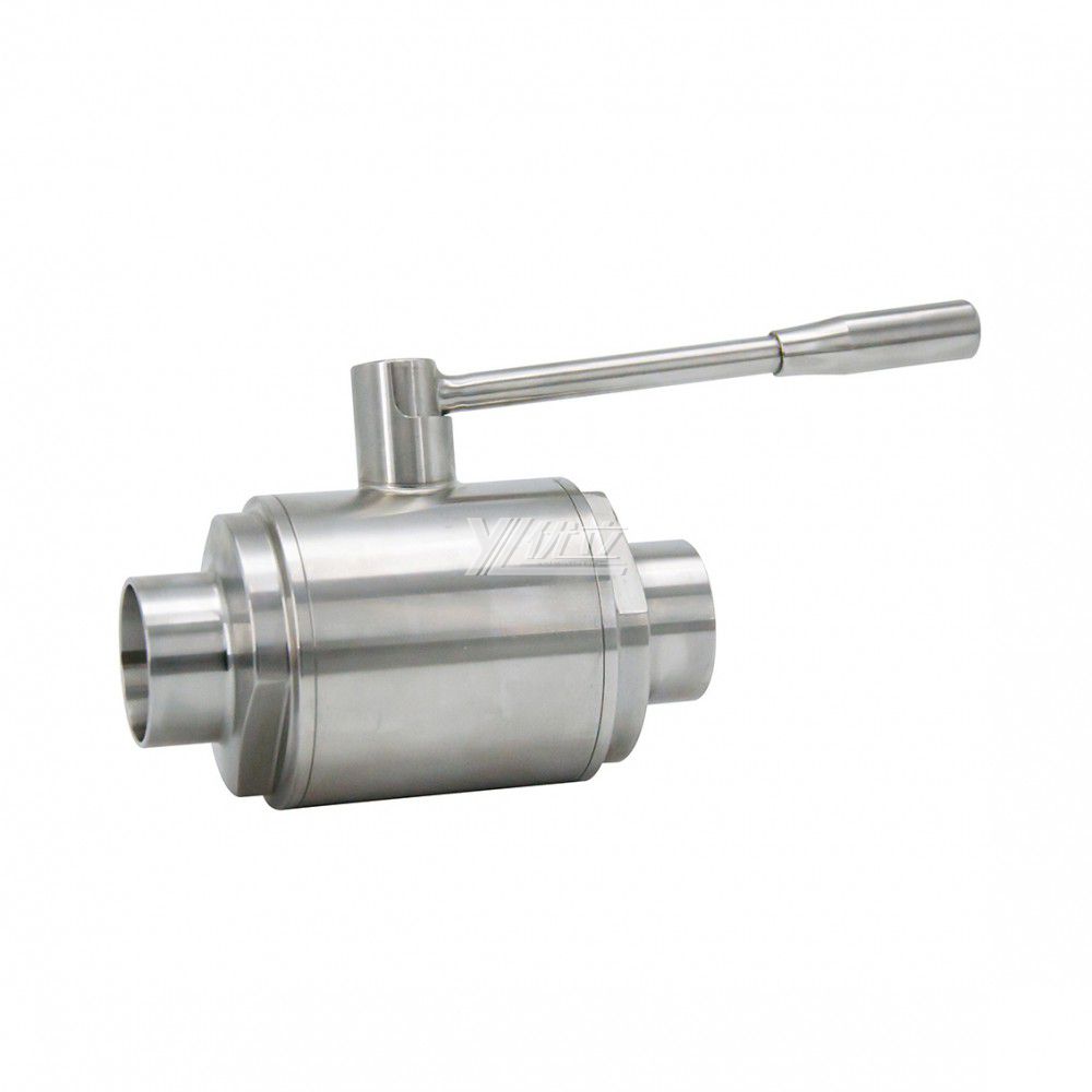 YOULI Hygienic Food Grade Sanitary Stainless Steel  304 316 Beverage Milk 2 Way Manual Heavy Straight Butt Welded Ball Valve