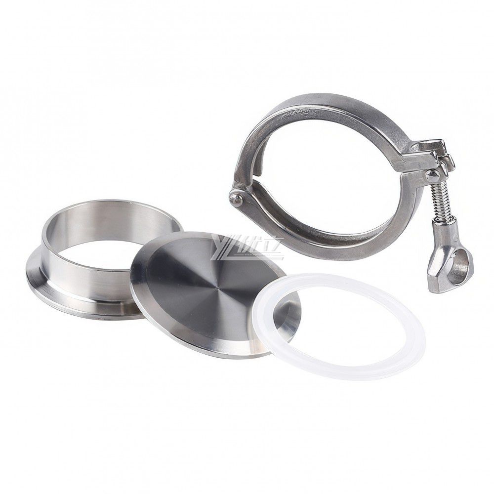YOULI Hygienic Food Sanitary Stainless Steel 304 SS316L DIN SMS 3A Tri-clamp Pipe Fitting Complete Sets Clamp Ferrule Blind