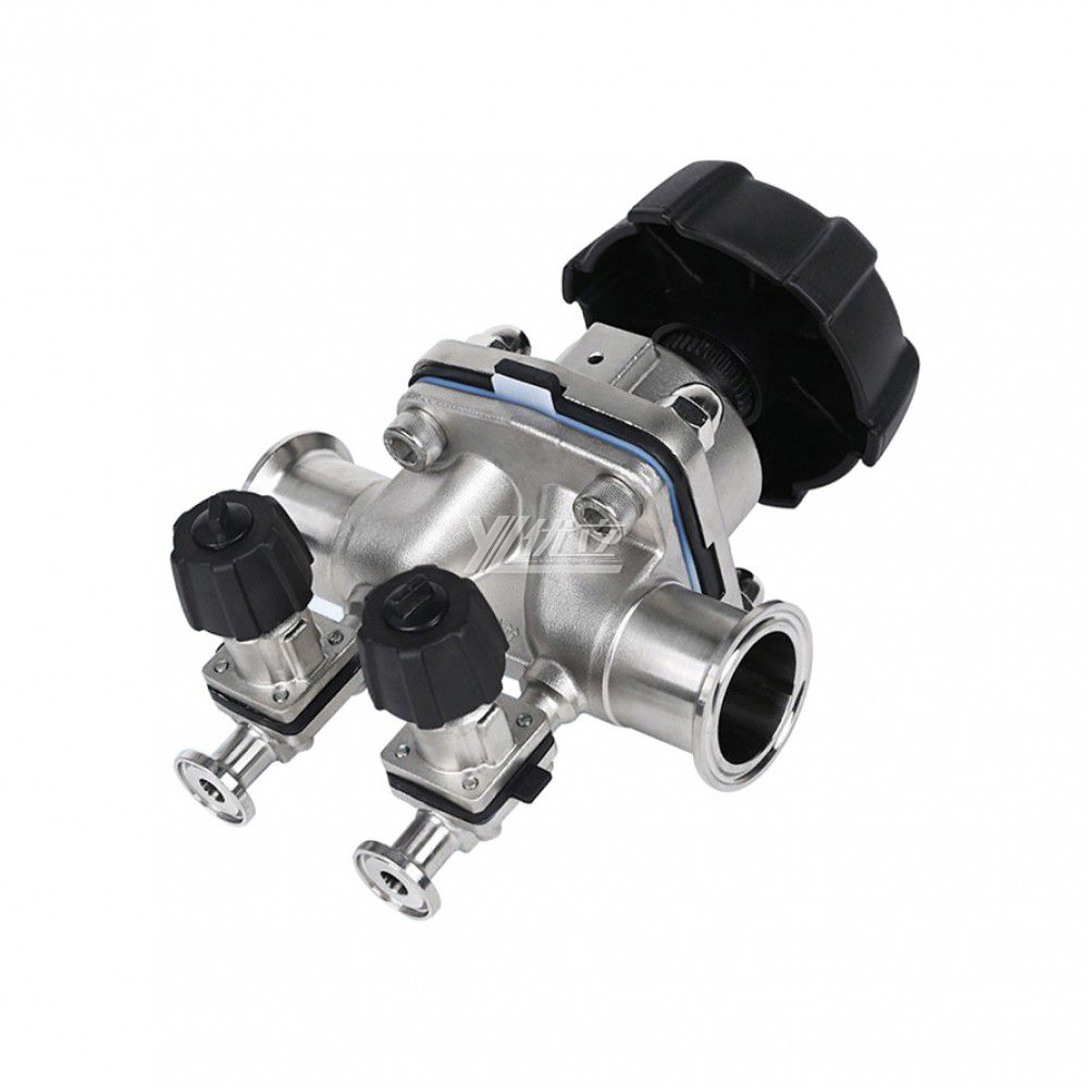 YOULI Hygienic Food Grade Sanitary Stainless Steel 316L Biological with Double Sample Straight Tri Clamped Diaphragm Valve