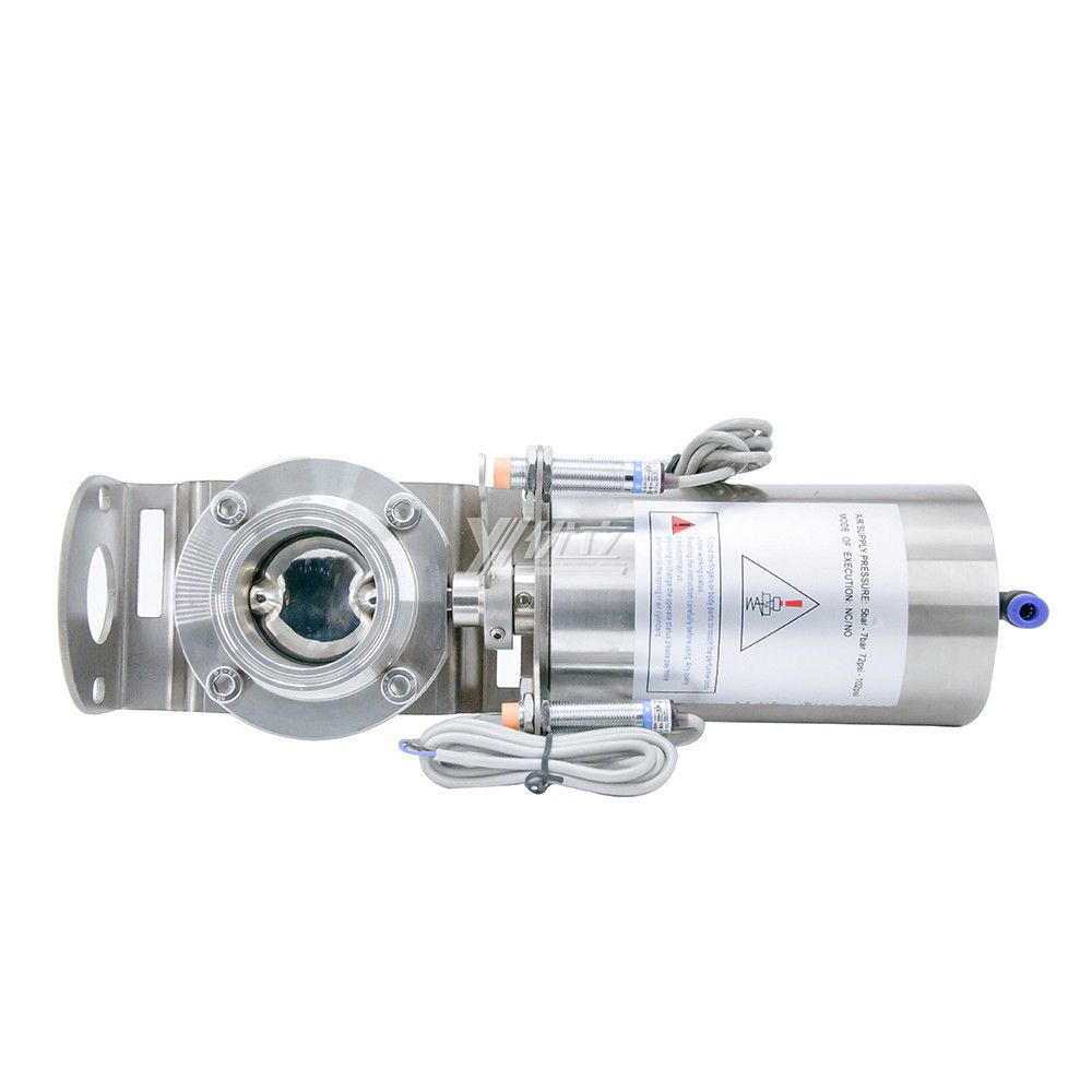 YOULI Hygienic Food Grade Stainless Steel 3A/SMS/DIN 304 316 Proximity Switch Sanitary Pneumatic Tri-Clover Butterfly Valve