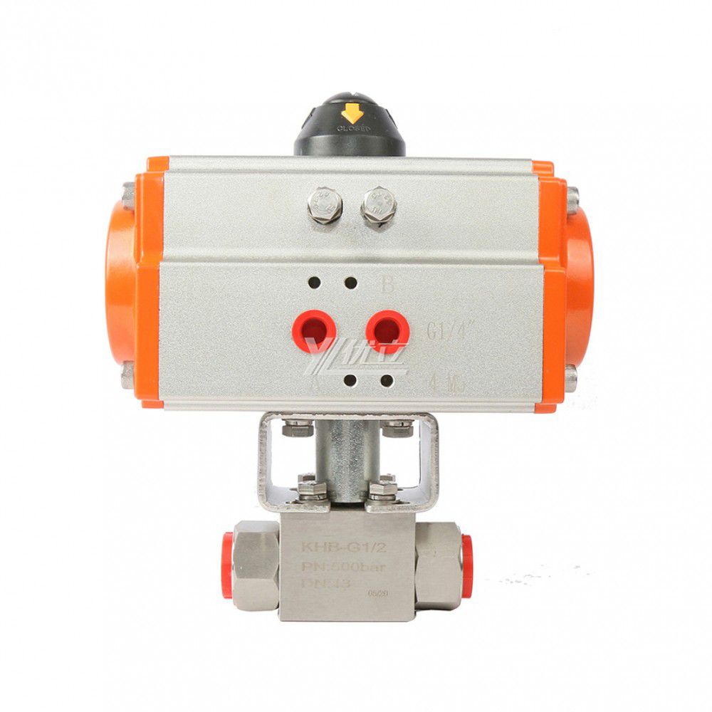 YOULI High Temperature NPT BSP 6000psi Stainless Steel 304 316 WCB KHB High Pressure Pneumatic Female Threaded Ball Valve