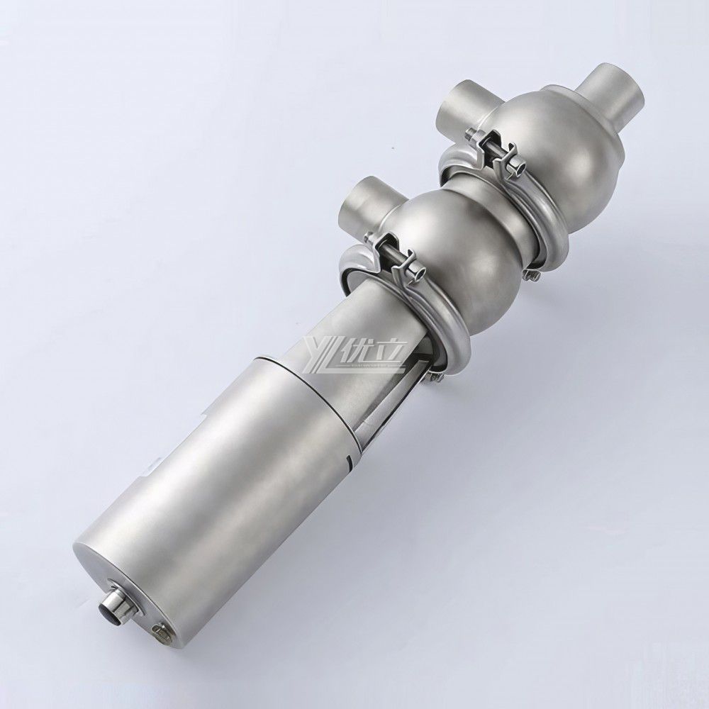 YOULI Hygienic Food Grade Sanitary Stainless Steel 304 316L Stop Pneumatic LL Type Butt Welded Divert Valve